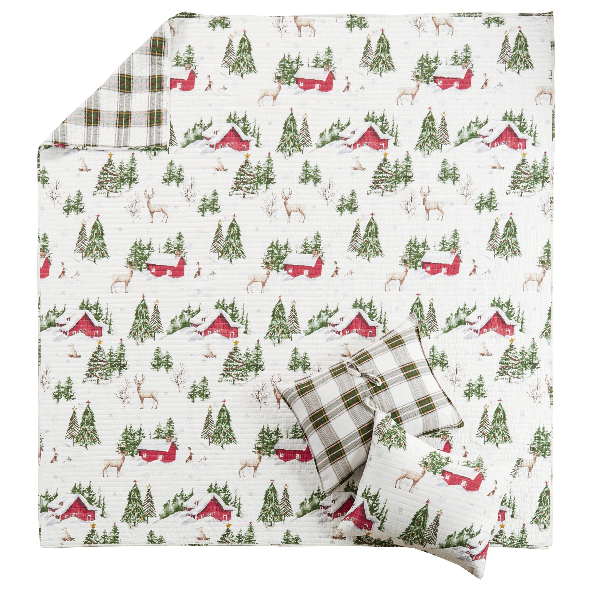 Tatum Pines Quilt Set - Queen Size Bedding, Soft Microfiber Comforter with Pillow Shams, Modern Farmhouse Style - Perfect for Cozy Bedrooms, Guest Rooms & Vacation Homes