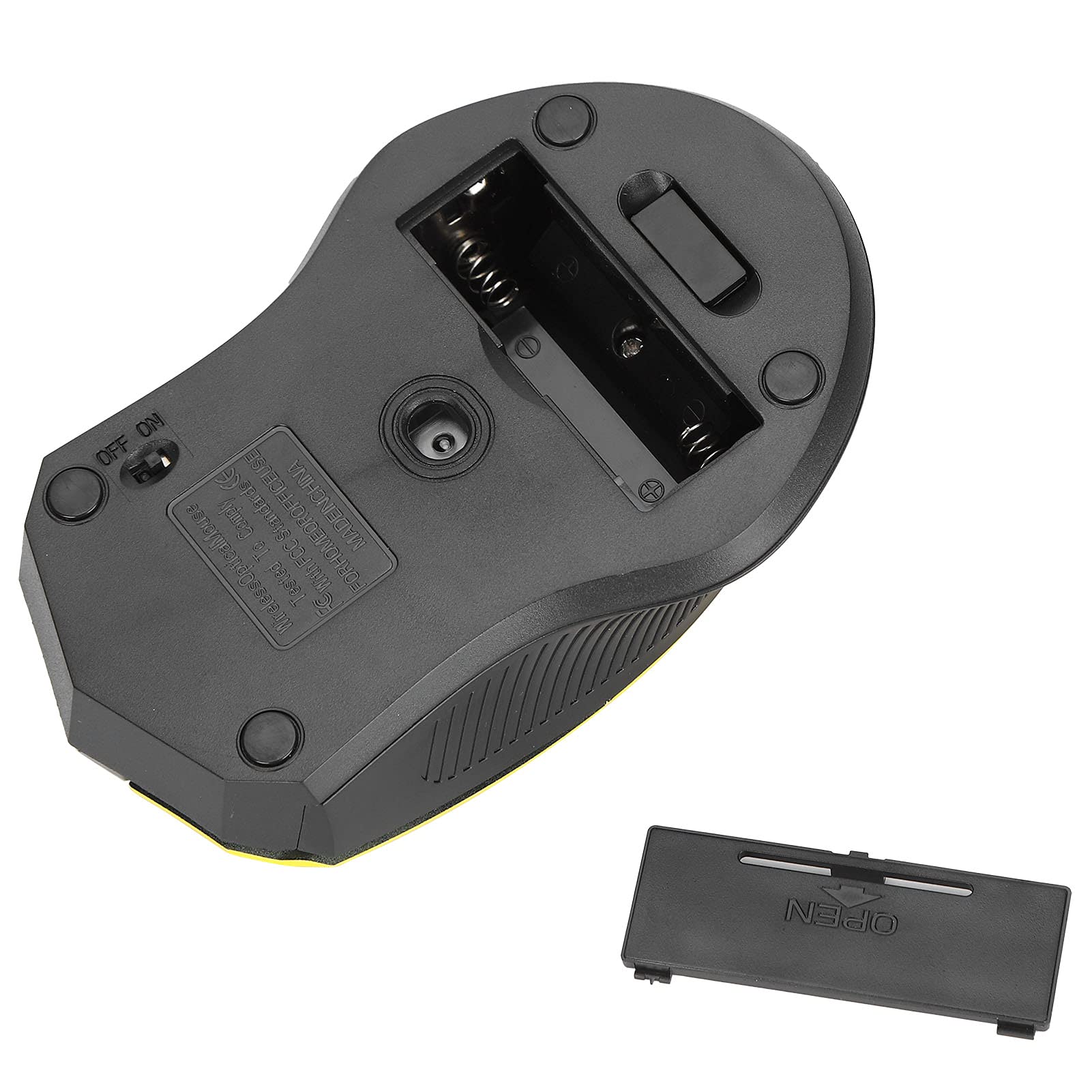 PUSOKEI 1600DPI 2.4G Wireless Ergonomic USB Mouse for PC & Laptop - Optical Computer Mouse with USB Receiver (Yellow) - Perfect for Office Work, Gaming & Home Use