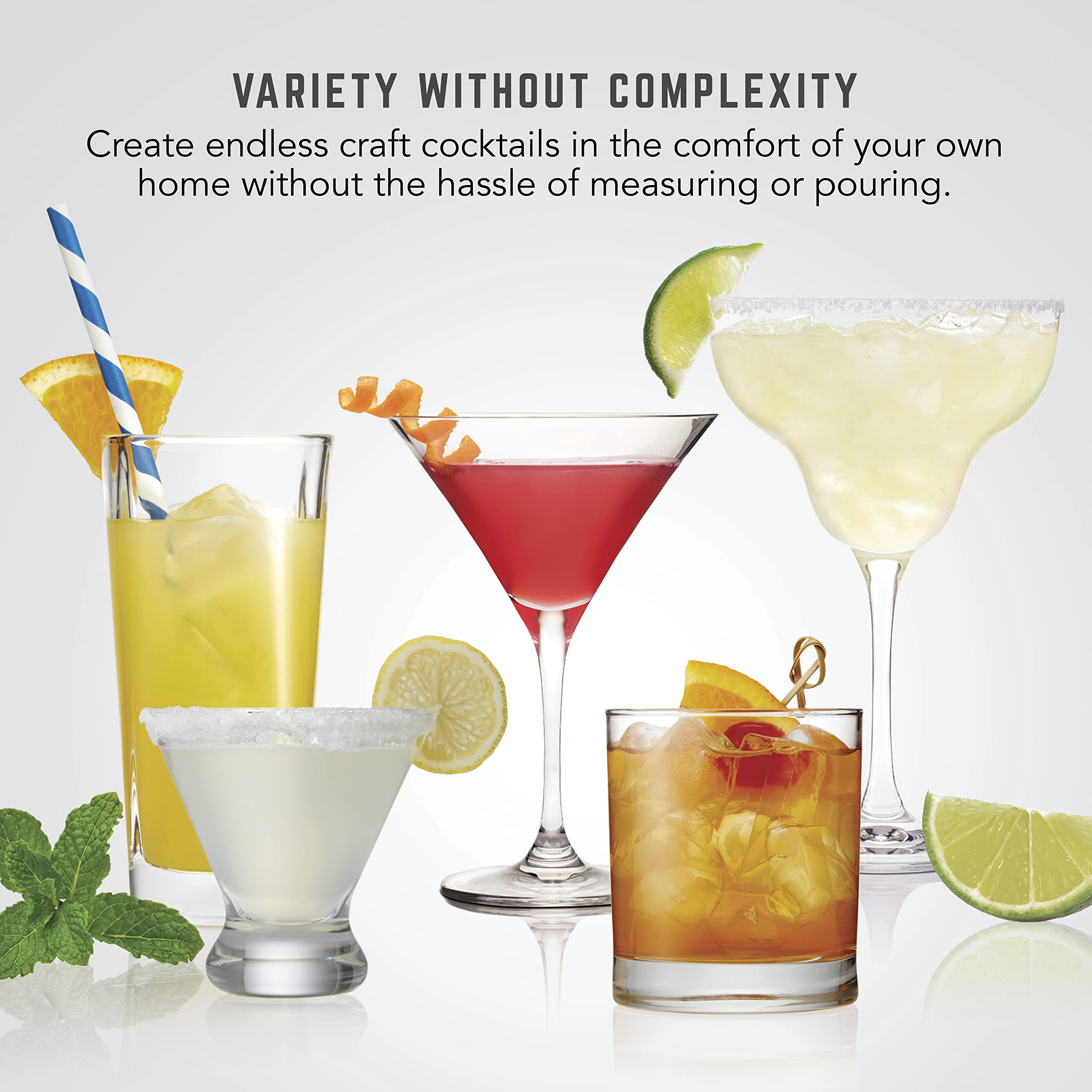 Bartesian Duet Cocktail Machine with 2 Glass Spirit Bottles (Model 55310) - Perfect for Home Bars, Parties & Entertaining Guests