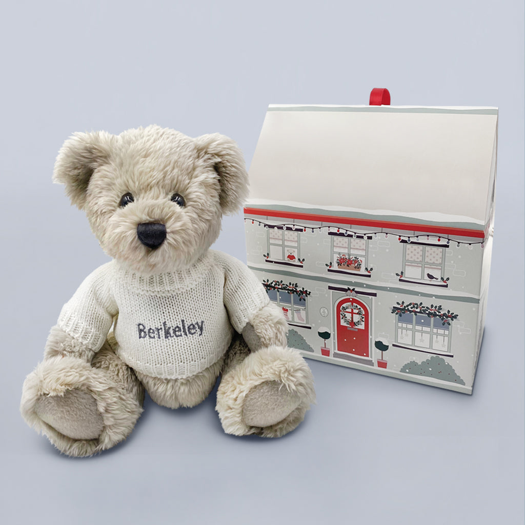 Personalized Christmas Berkeley Year Bear Plush Toy with Gift Box - Perfect Holiday Gift for Kids & Collectors