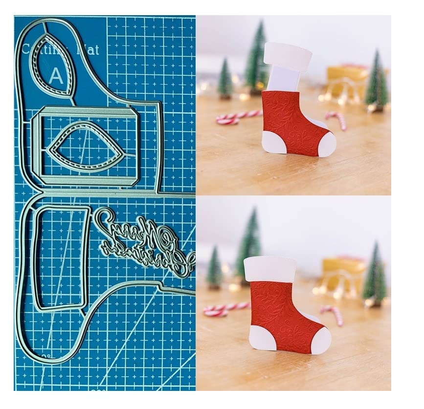 Premium Metal Cutting Dies for Christmas Stockings - DIY Scrapbooking, Card Making & Photo Album Decor - Embossing Paper Crafts for Greeting Cards, Birthdays, Weddings, Easter & Special Occasions - Perfect for Holiday Decorations and Handmade Gift Projects