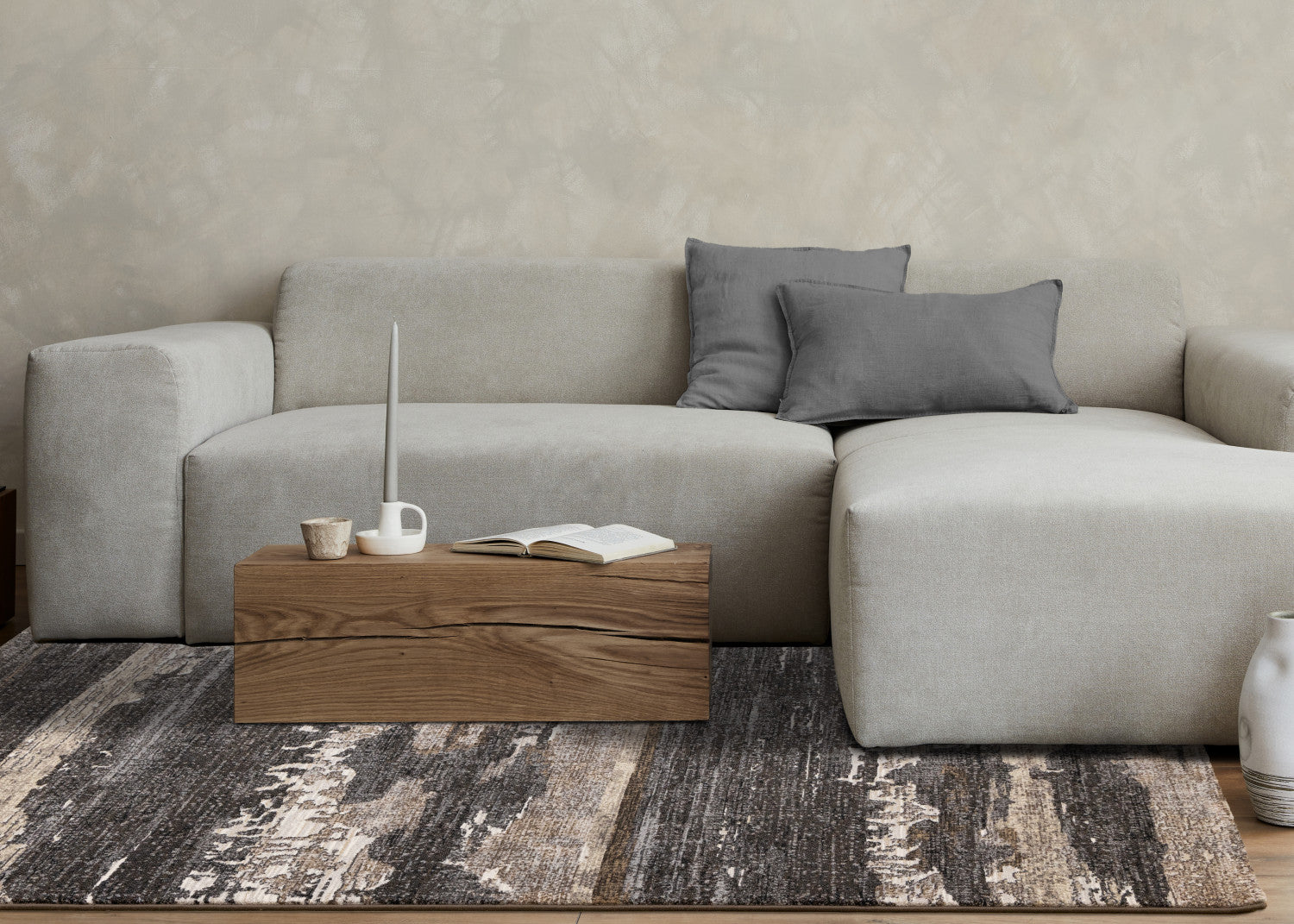 Allure Modern Dark Area Rug - Black & Brown 8' x 11' - Perfect for Living Room, Bedroom & Office Decor
