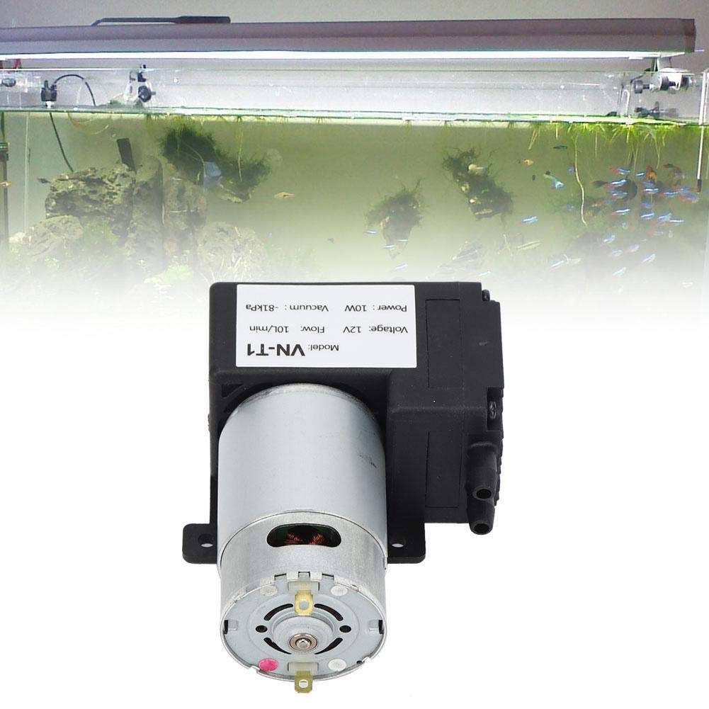 ViaGasaFamido Mini Vacuum Pump - Large Low-Noise Diaphragm Air Vacuum Pump, 81KPa Negative Pressure, 10L/min Flow Rate, DC12V Power - Perfect for Industrial, Medical, and Food Packaging Applications