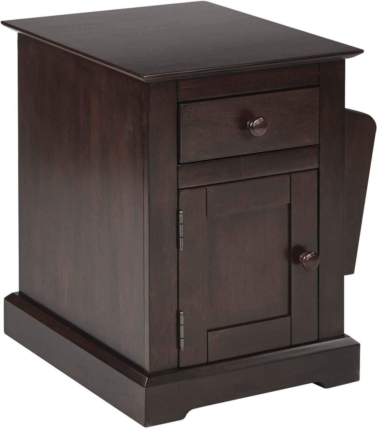OSP Designs Colette Side Table [CLT08AS WA] - Modern End Table for Living Room, Bedroom & Office - Nightstand with Storage Shelf