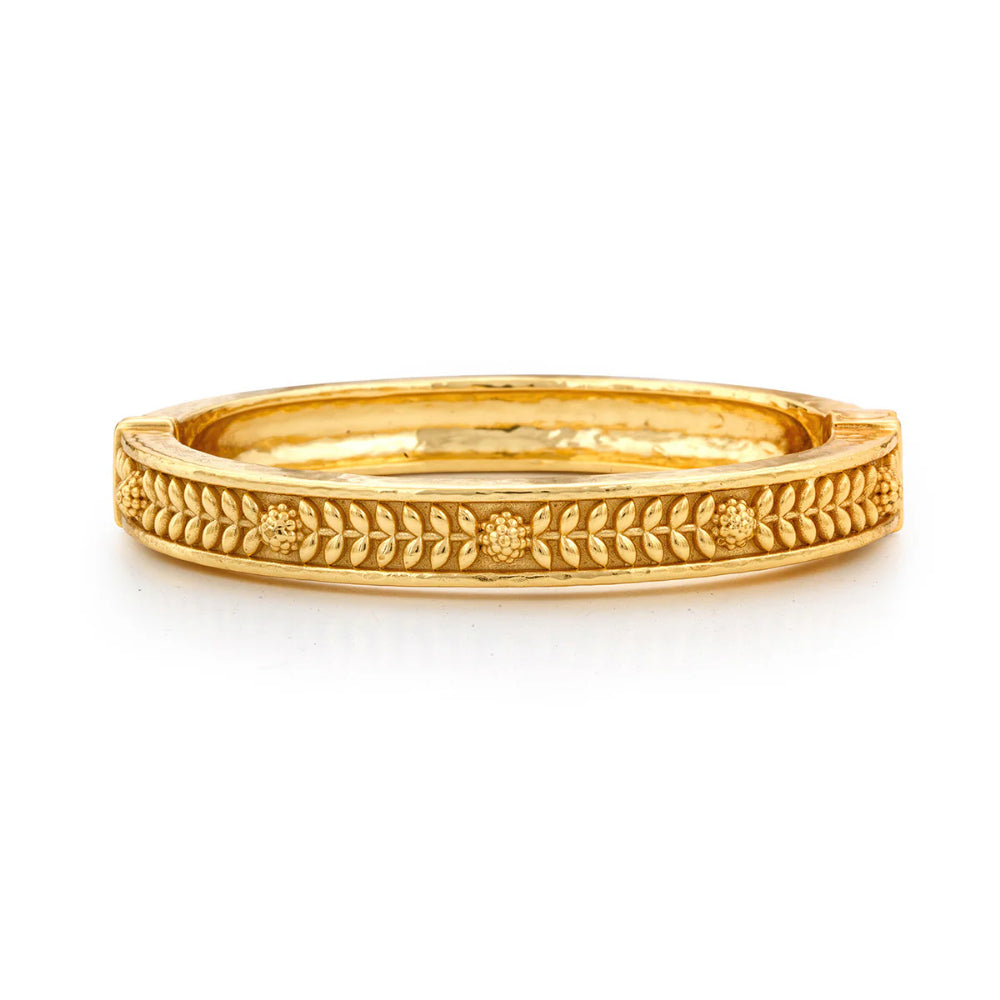 Capucine De Wulf Berry Vine Hinged Bangle Bracelet - 18K Gold Plated Women's Jewelry for Wedding, Party & Special Occasions