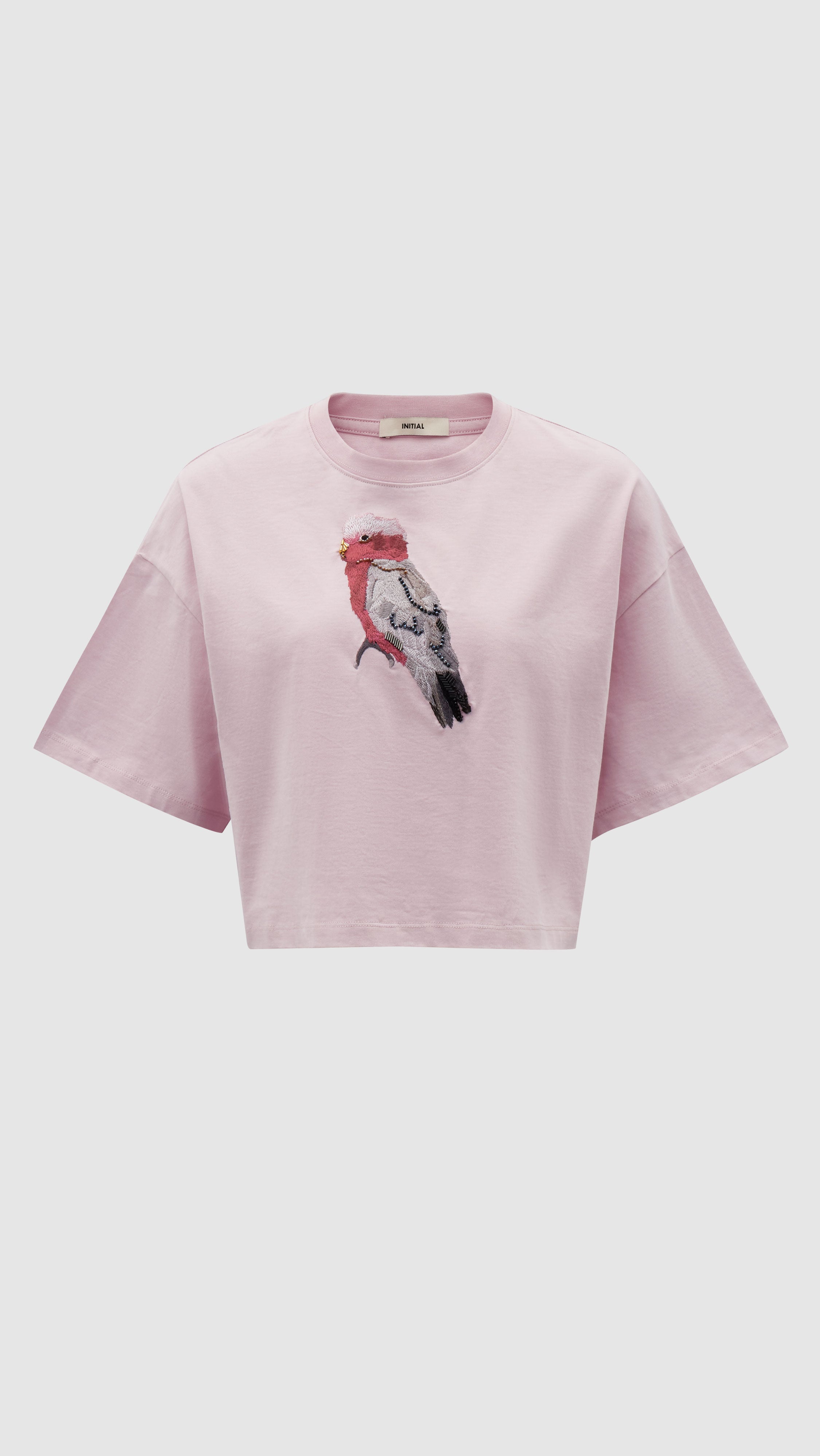 Trendy Cropped Parrot Graphic Embroidery T-Shirt for Women | Cute Animal Print Casual Top | Perfect for Summer Outfits & Beach Vacations