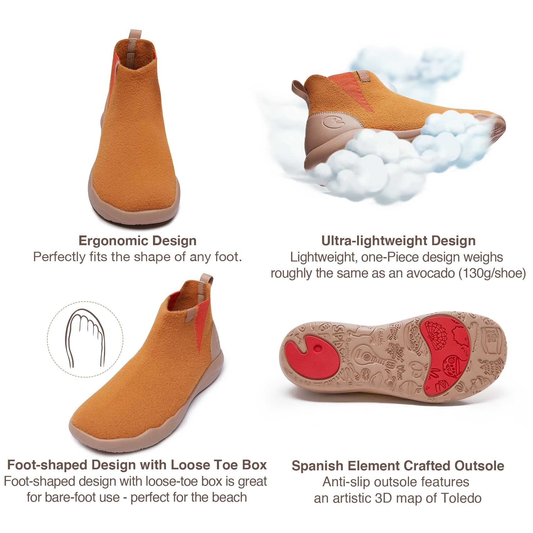 UIN Women's High Top Ankle Boots - Fashionable Casual Walking Shoes with Comfortable Cushioning | Perfect for Daily Wear, Work, and Outdoor Activities