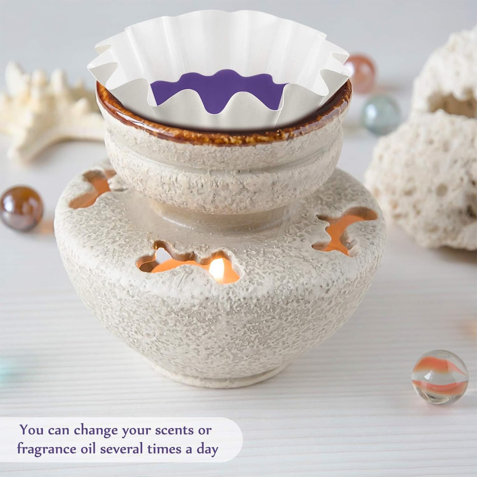 Boao Reusable Wax Warmer Liners - 25 Pack Leakproof Wax Melt Cups for Electric Scented Candle Warmers & Burners - White Wax Paper Holders for Home Aromatherapy, Spa Relaxation and Holiday Decor