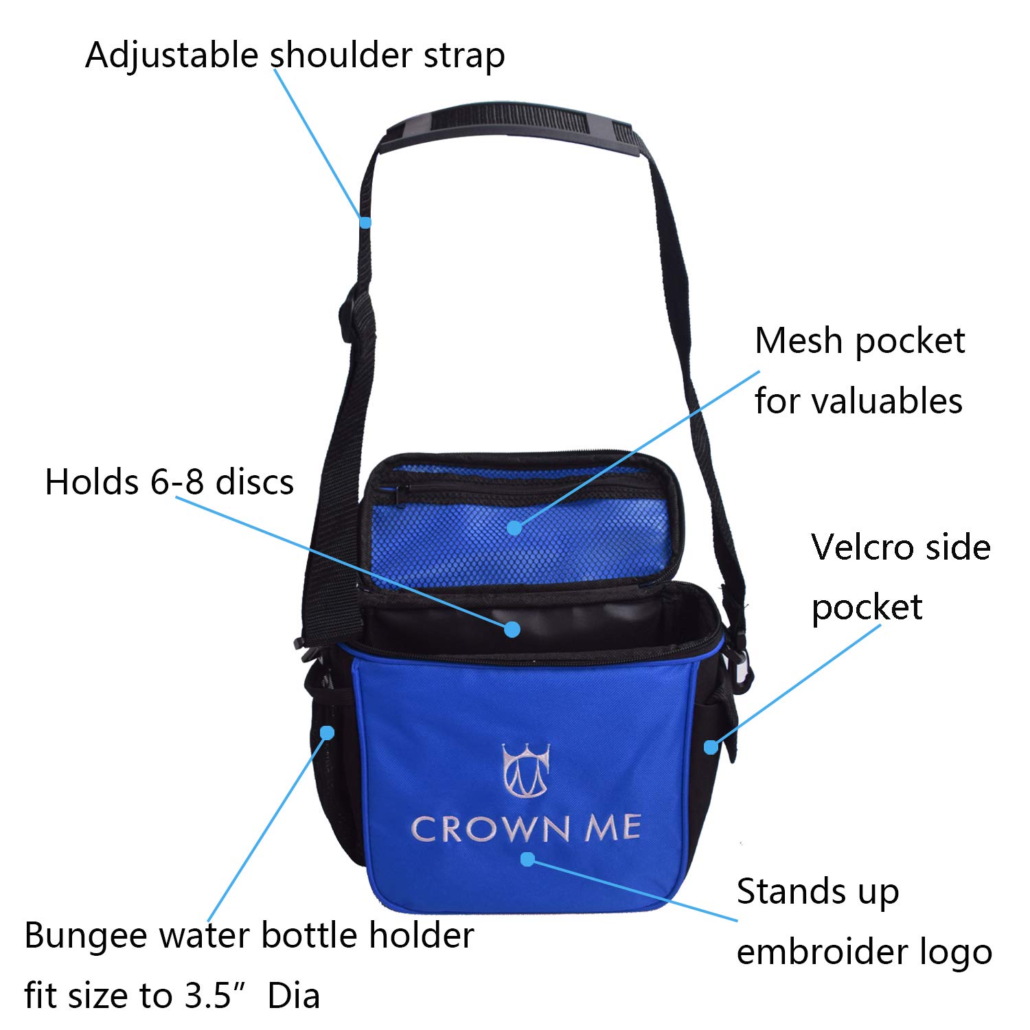 CROWN ME Disc Golf Starter Set - 6 Discs, Bag & Accessories for Beginners | Outdoor Sports