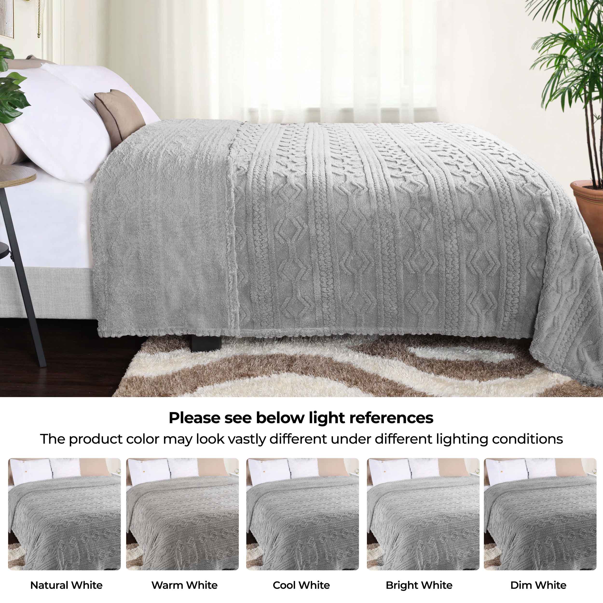 Arctic Boho Jacquard Plush Fleece Blanket - Ultra Soft & Warm Winter Throw for Couch, Bed, Sofa - Perfect for Home Decor, Cozy Nights & Gift Giving