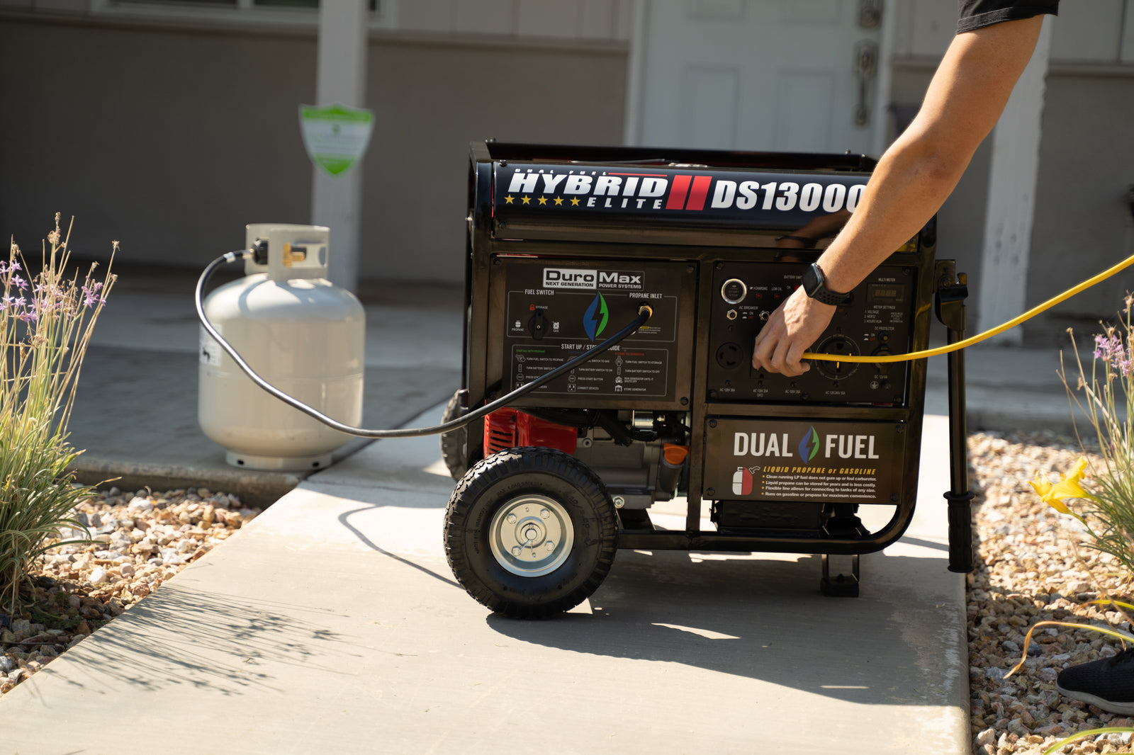 13,000W Dual Fuel Portable Generator - Gas & Propane Powered - Reliable Backup Power for Home, Camping & Emergency Use