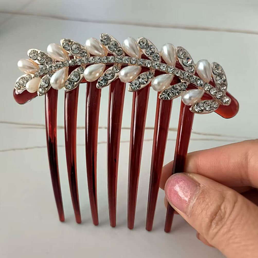 Beaupretty Elegant Crystal Pearl Hair Clips for Women - Handmade Wedding Bridal Hair Accessories, Fine Hair Pins, Bow Hair Clips, Bun & Bangs Styling - Perfect for Weddings, Prom, Parties & Special Occasions