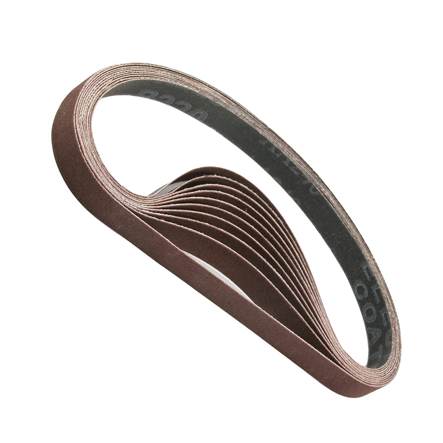 Utoolmart 0.5x18 Inch 240 Grit Aluminum Oxide Sanding Belts - 10 Pack for Wood Finishing, Metal Polishing & Drywall Sanding | Compatible with Portable Belt Sanders & Sharpening Tools | Durable Abrasive Paper for DIY Projects & Professional Use
