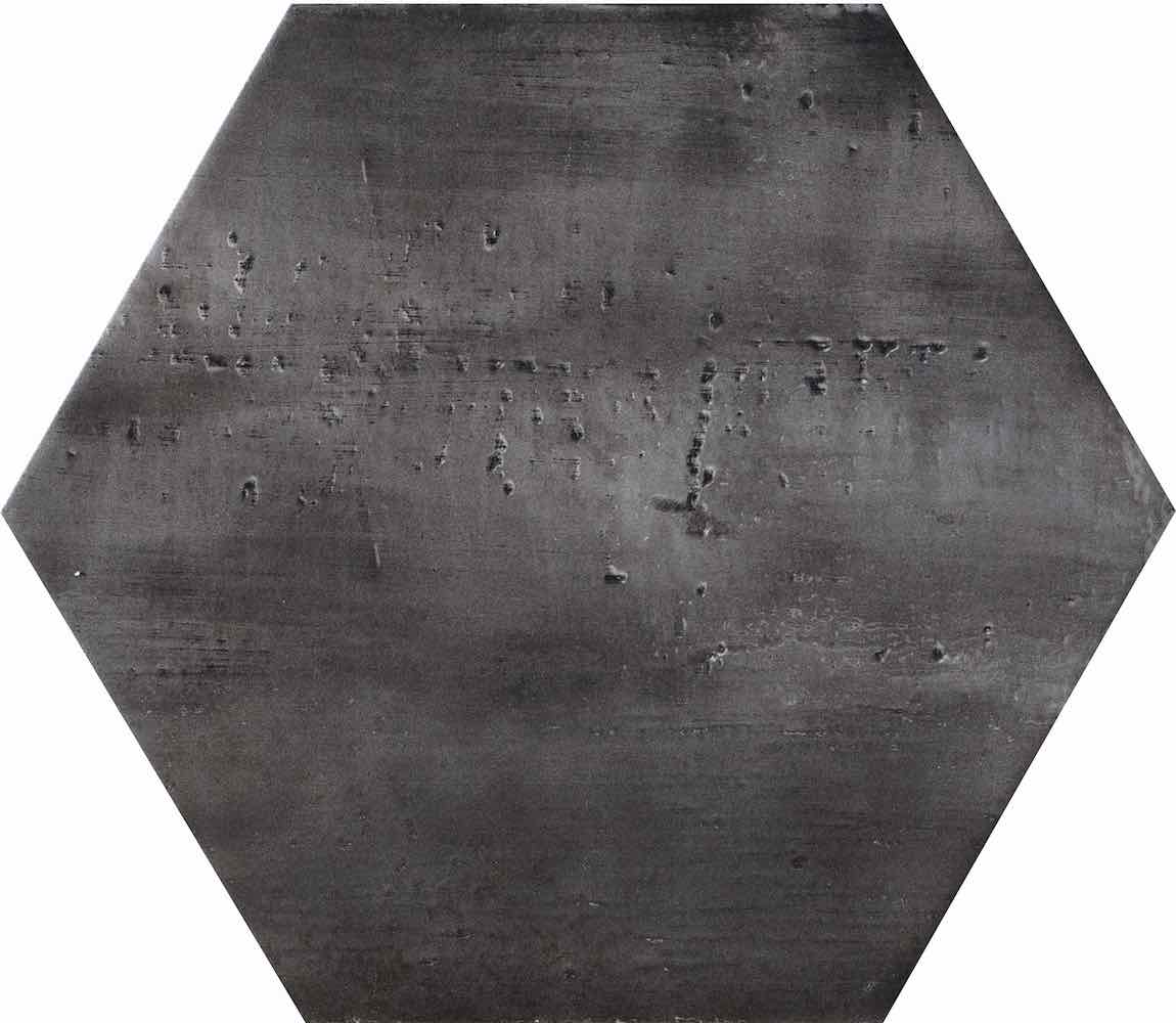 Premium Porcelain Tile Washed Nero Matte Hexagon 9.25x10.75 Inch - Durable Flooring for Bathroom, Kitchen & Living Room