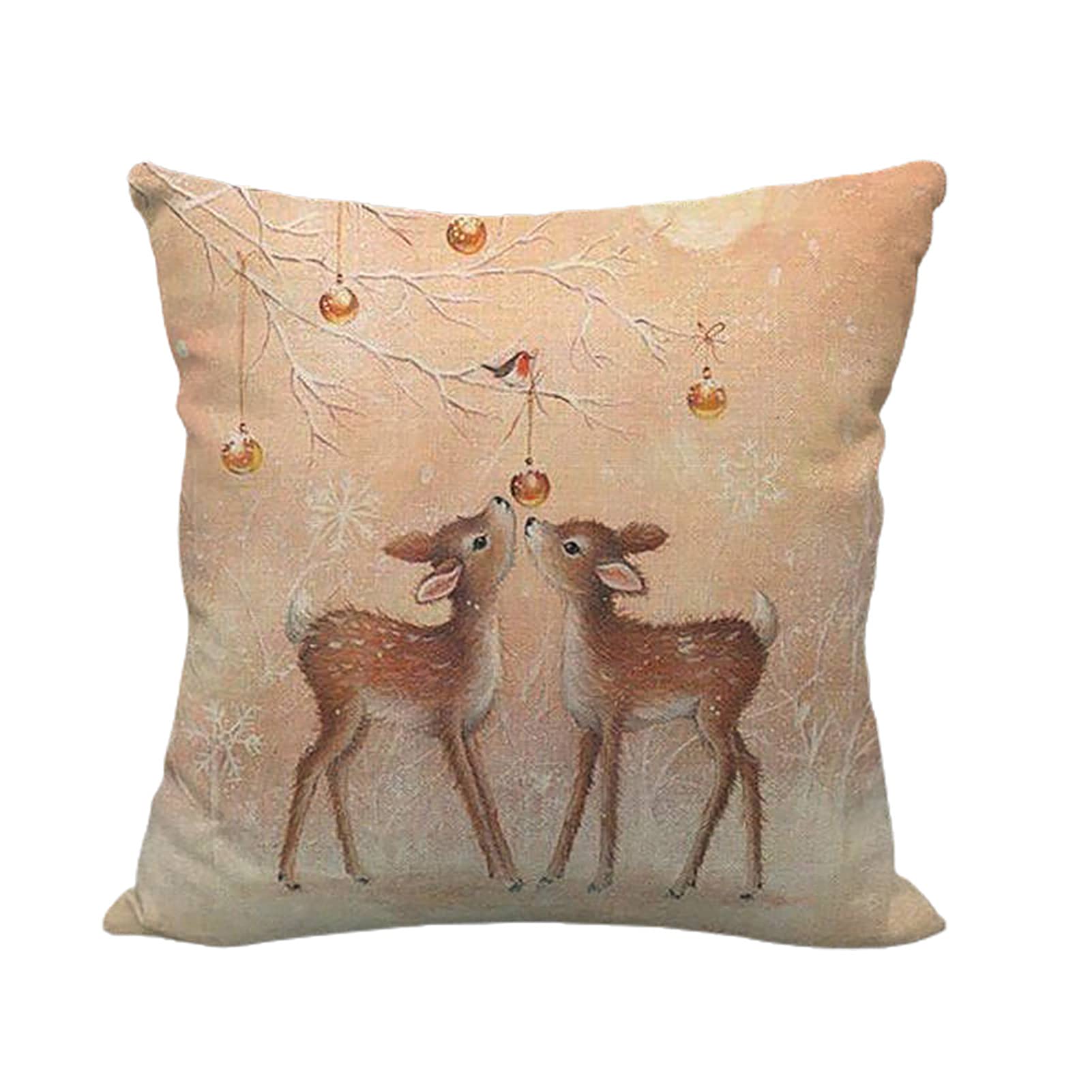 **HOVTOIL Christmas Throw Pillow Covers - Soft Flax Cushion Covers with Cartoon Holiday Designs for Sofa, Bed & Home Decor - Perfect for Xmas Party, Living Room & Festive Gifts**