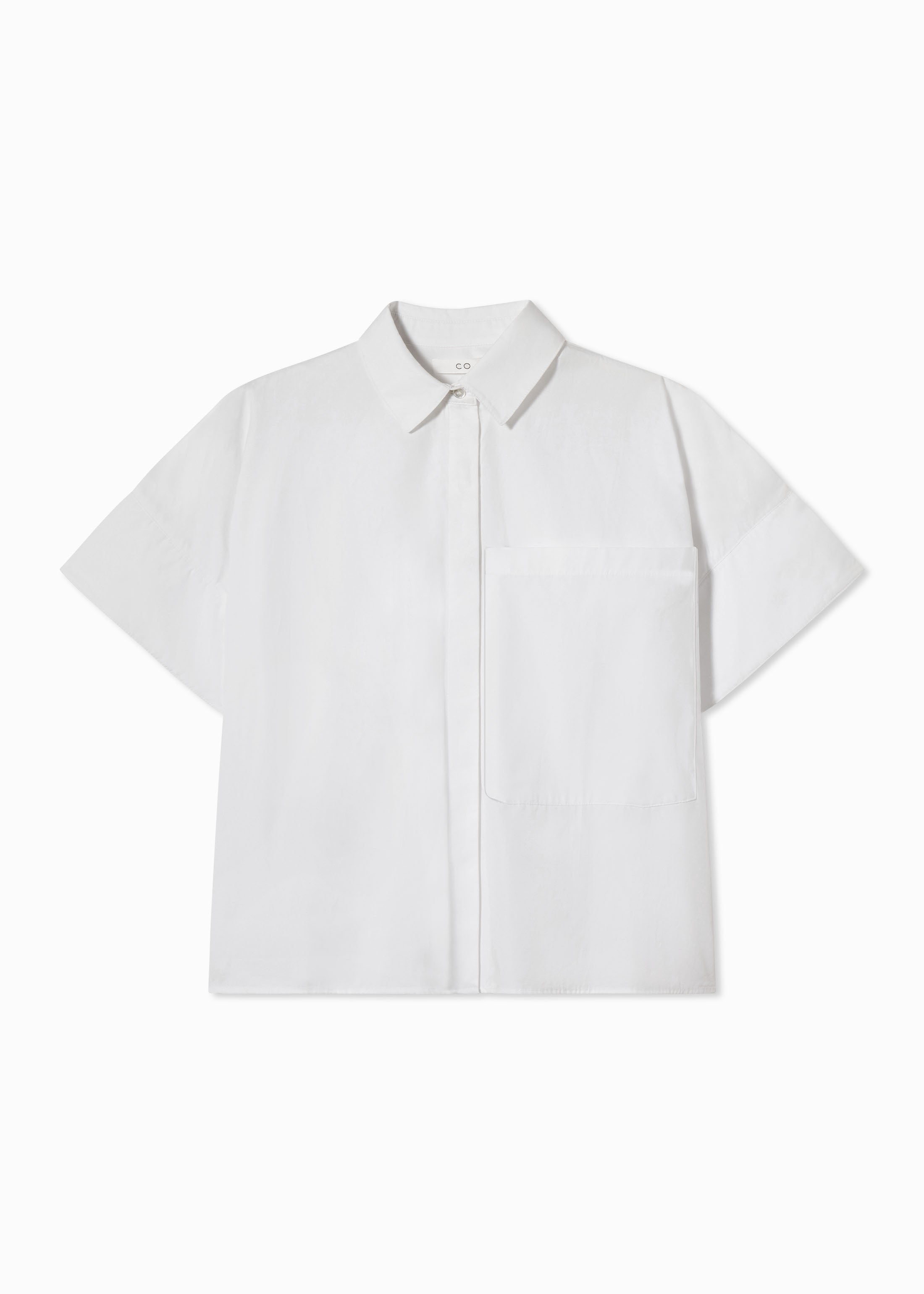 Boxy Short Sleeve Cotton Poplin Shirt for Women - Classic White Top for Casual Outfits & Summer Wear