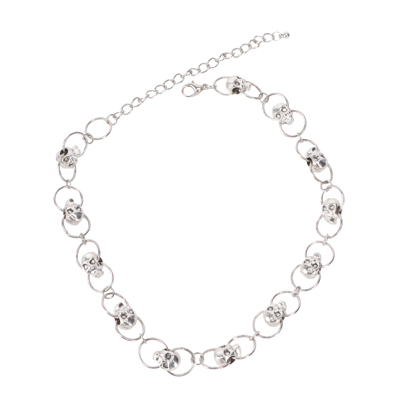 PartyKindom Exaggerated Halloween Clavicle Chain - Gothic Skull Necklace for Women & Men - Perfect for Halloween Parties, Cosplay & Gothic Fashion Accessories