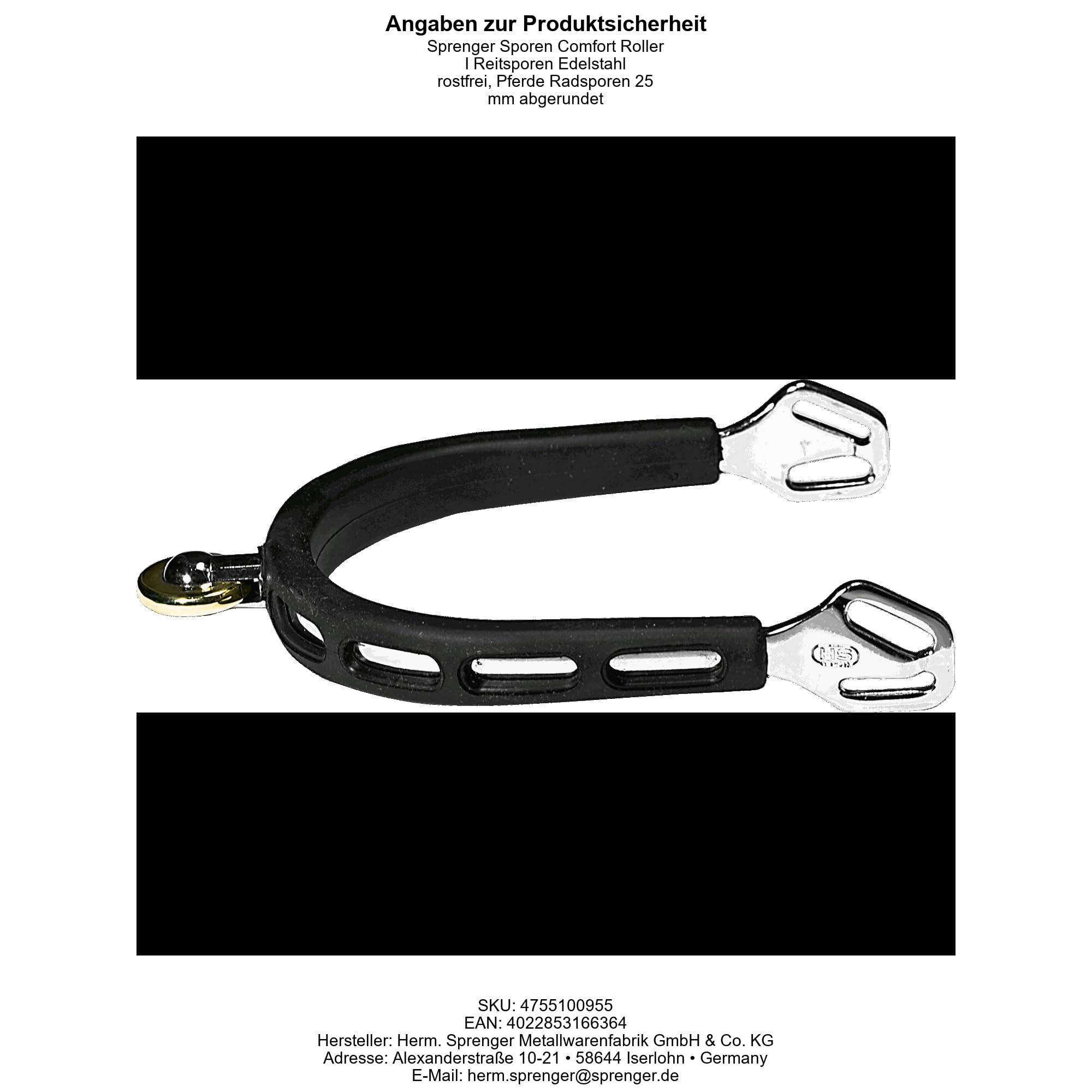 Sprenger Ultra Fit Extra Grip Comfort Roller Spurs 25mm Stainless Steel - Premium Equestrian Riding Spurs for Horse Training & Dressage