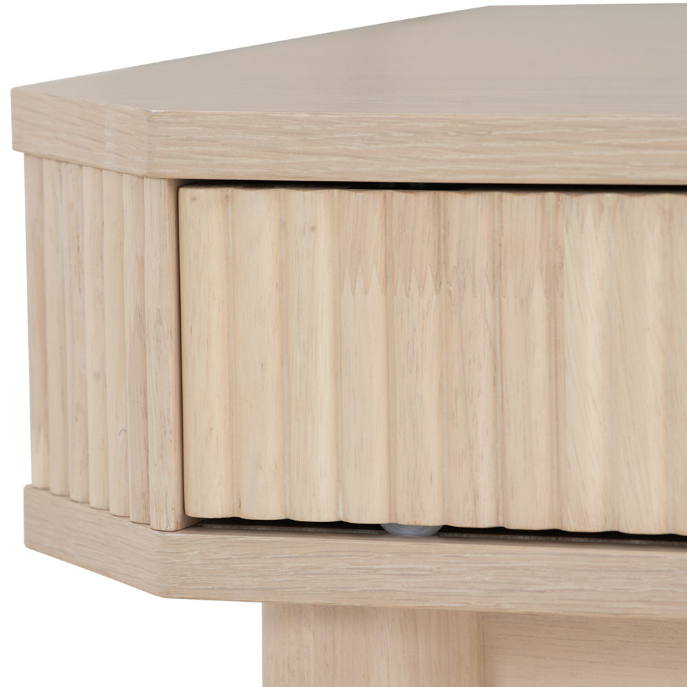 LUDLOW White Wash Oak Study Desk - Modern Home Office Desk for Working, Writing & Studying - Perfect for Small Spaces & Home Offices