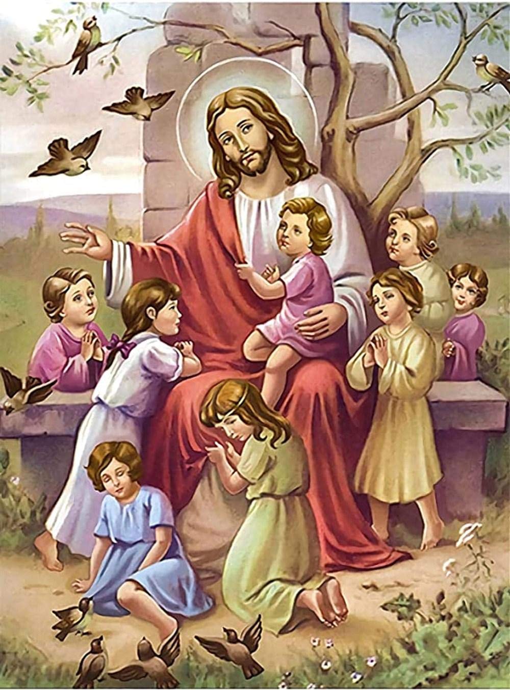 3000-Piece Wooden Jigsaw Puzzle for Adults - Jesus and The Children Religious Art Puzzle, DIY Educational Toy for Family Game Night & Stress Relief (11087CM)