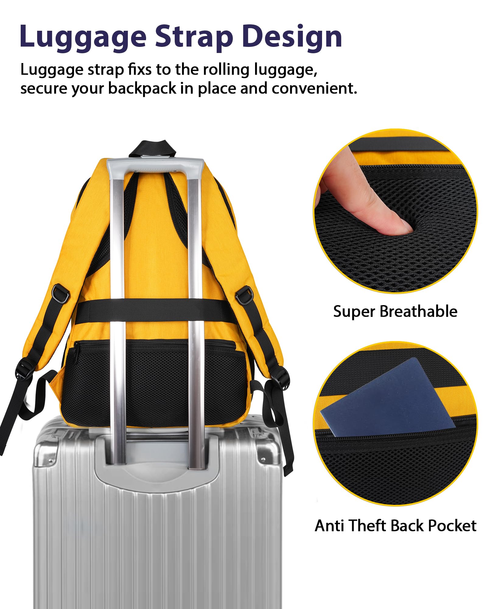 Matein Large Travel Backpack for Women & Men - Airline Approved Carry-On Backpack with TSA-Friendly Laptop Compartment (Fits 17 Inch Laptop) - Water Resistant & Durable - Perfect for Business Trips, College & Weekend Getaways