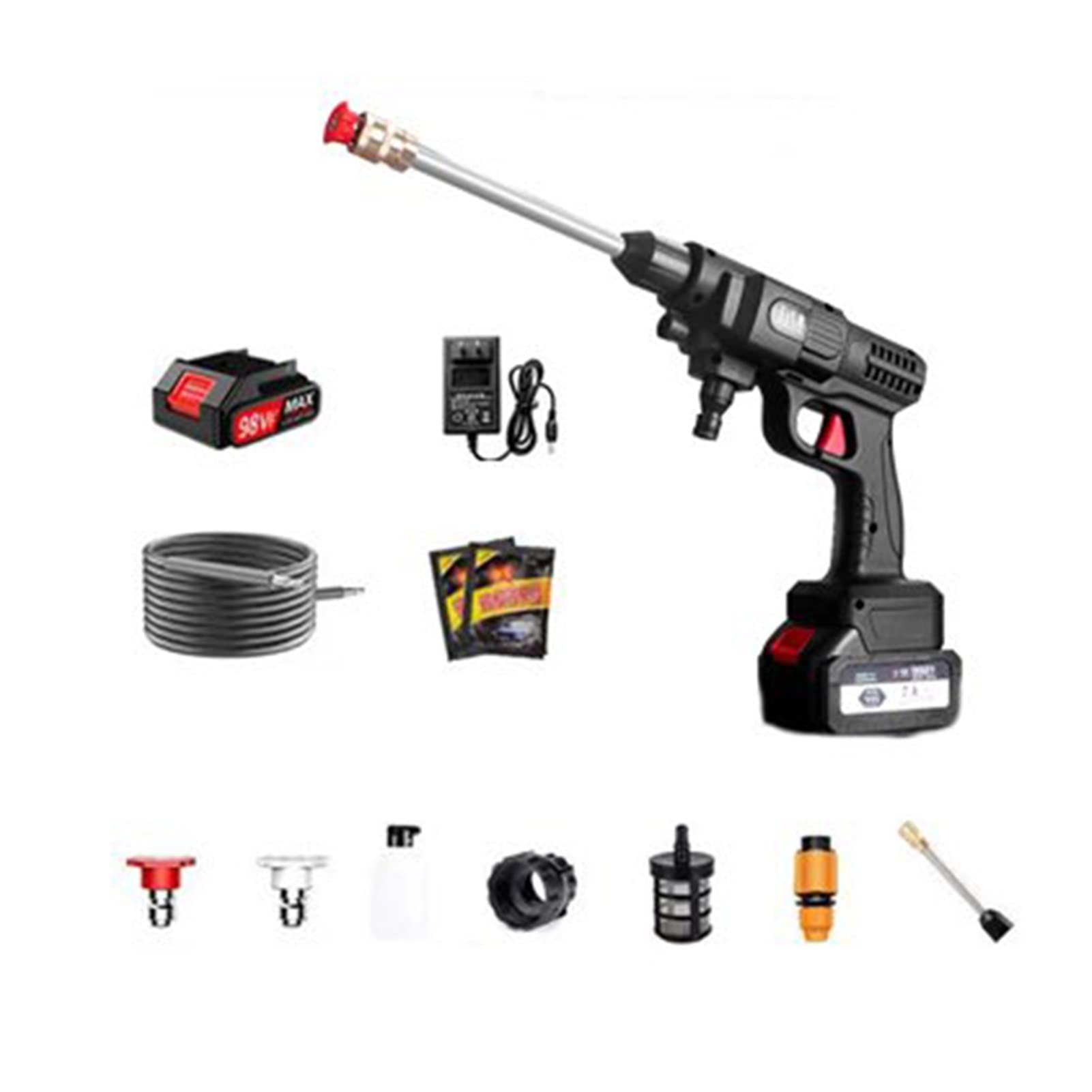 YKLL 300W Wireless High Pressure Car Wash Washer Gun - 30000mAh Portable Garden Foam Water Spray Cleaner for Car, Truck, RV & Home Cleaning | US Standard (Color Options) - Perfect for Driveway Washing, Vehicle Detailing & Outdoor Cleaning Tasks