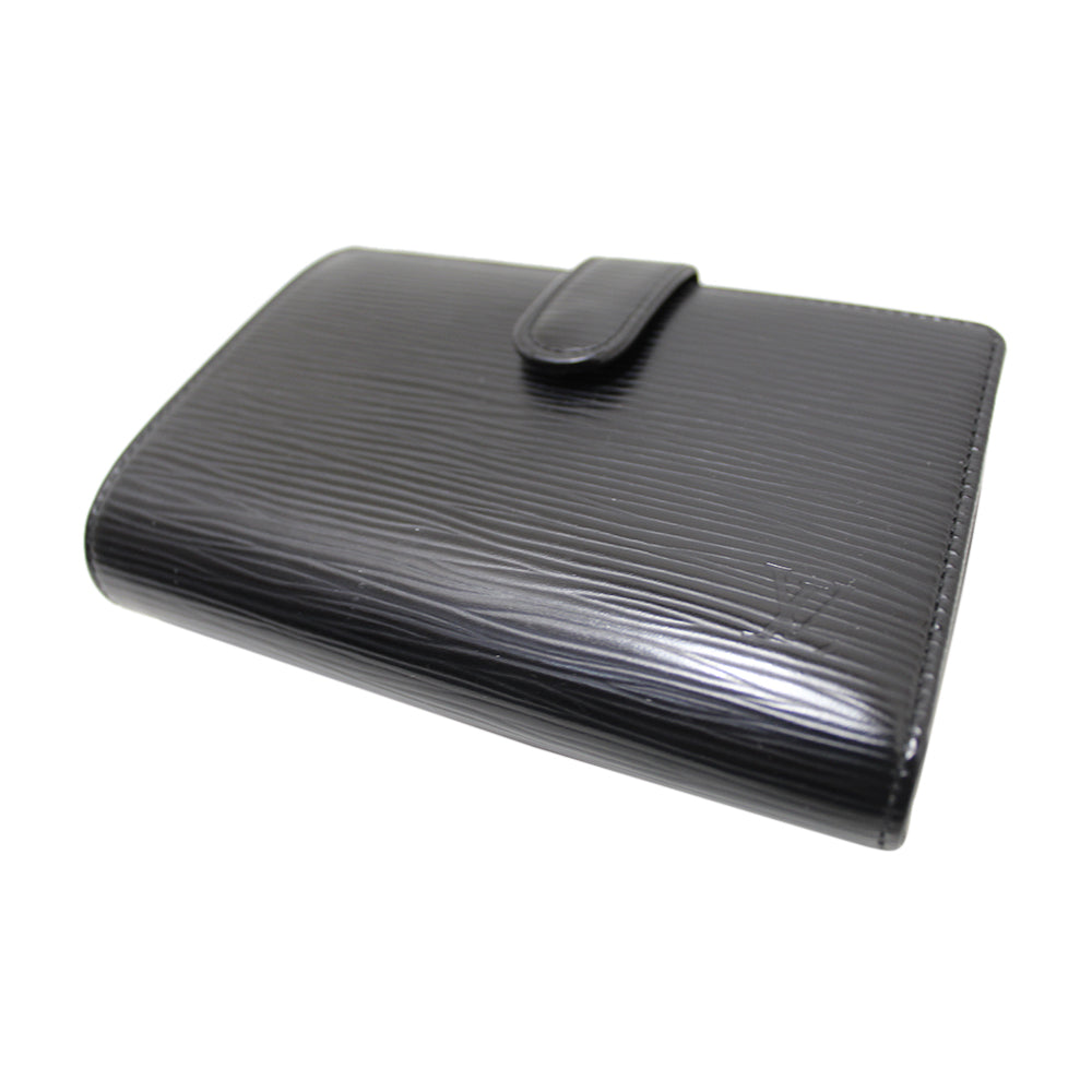 Authentic Louis Vuitton Black Epi Leather Medium French Wallet for Women | Luxury Bifold Credit Card Holder | Perfect for Everyday Use, Travel & Gifts