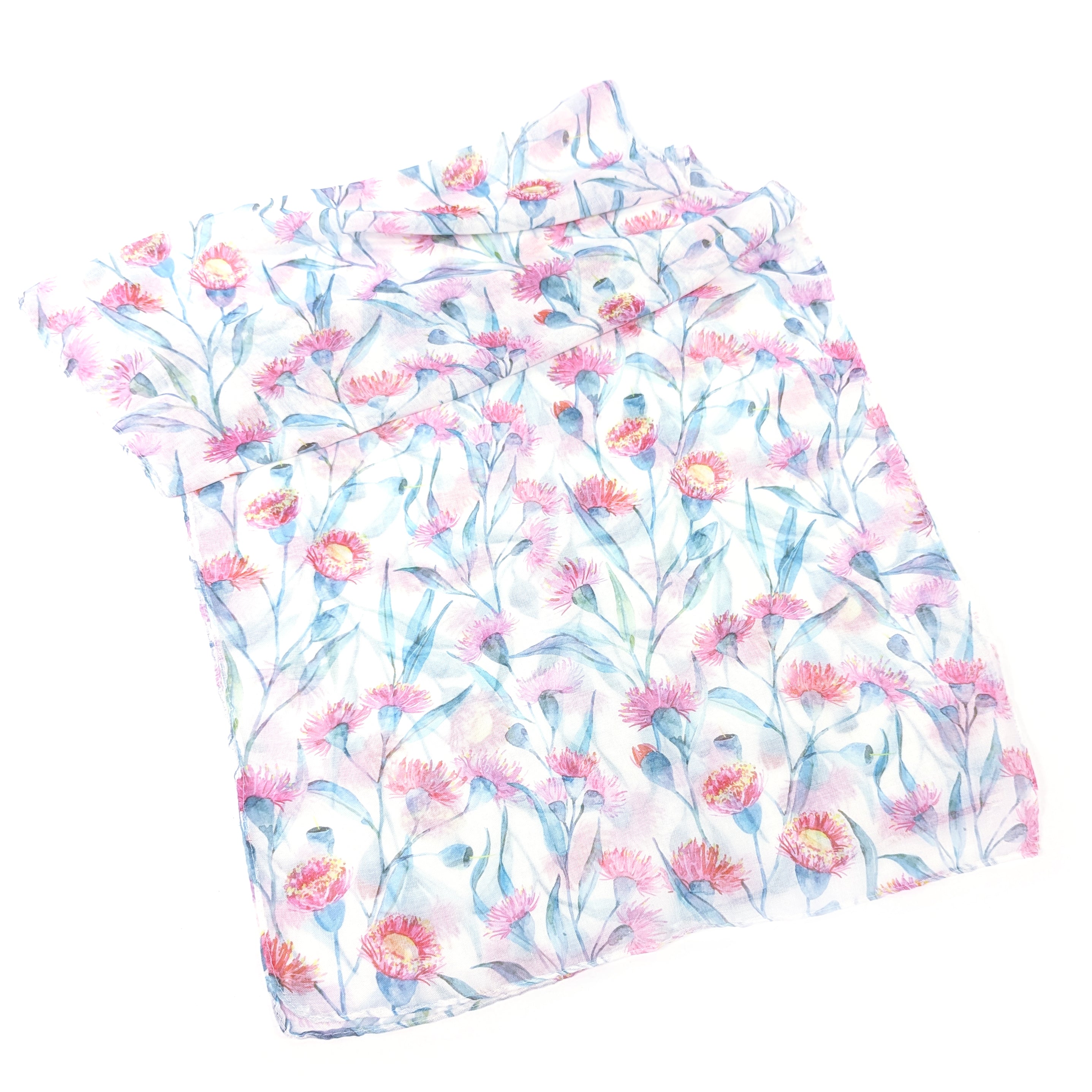 Pastel Carnation Scarf - Soft Floral Print Fashion Scarf for Women (50x180cm) - Perfect for Spring Outfits, Office Wear & Gift Giving