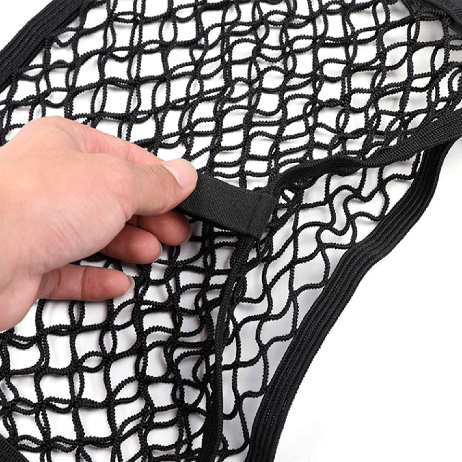 Jutta Car Wall Mount Side Pocket Organizer - High Elastic Mesh Storage Net for Car, RV, Truck & Van (25x35cm, Black) | Perfect for Boot Trunk Cargo & Luggage Organization