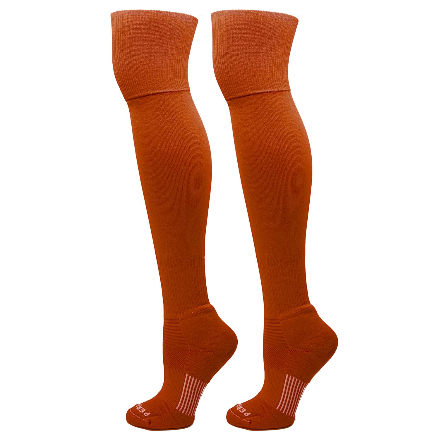 Extreme Over The Knee Sports Socks - Texas Orange | High Performance Athletic Socks for Running, Basketball & Volleyball | Perfect for Workouts, Team Sports & Cold Weather Activities