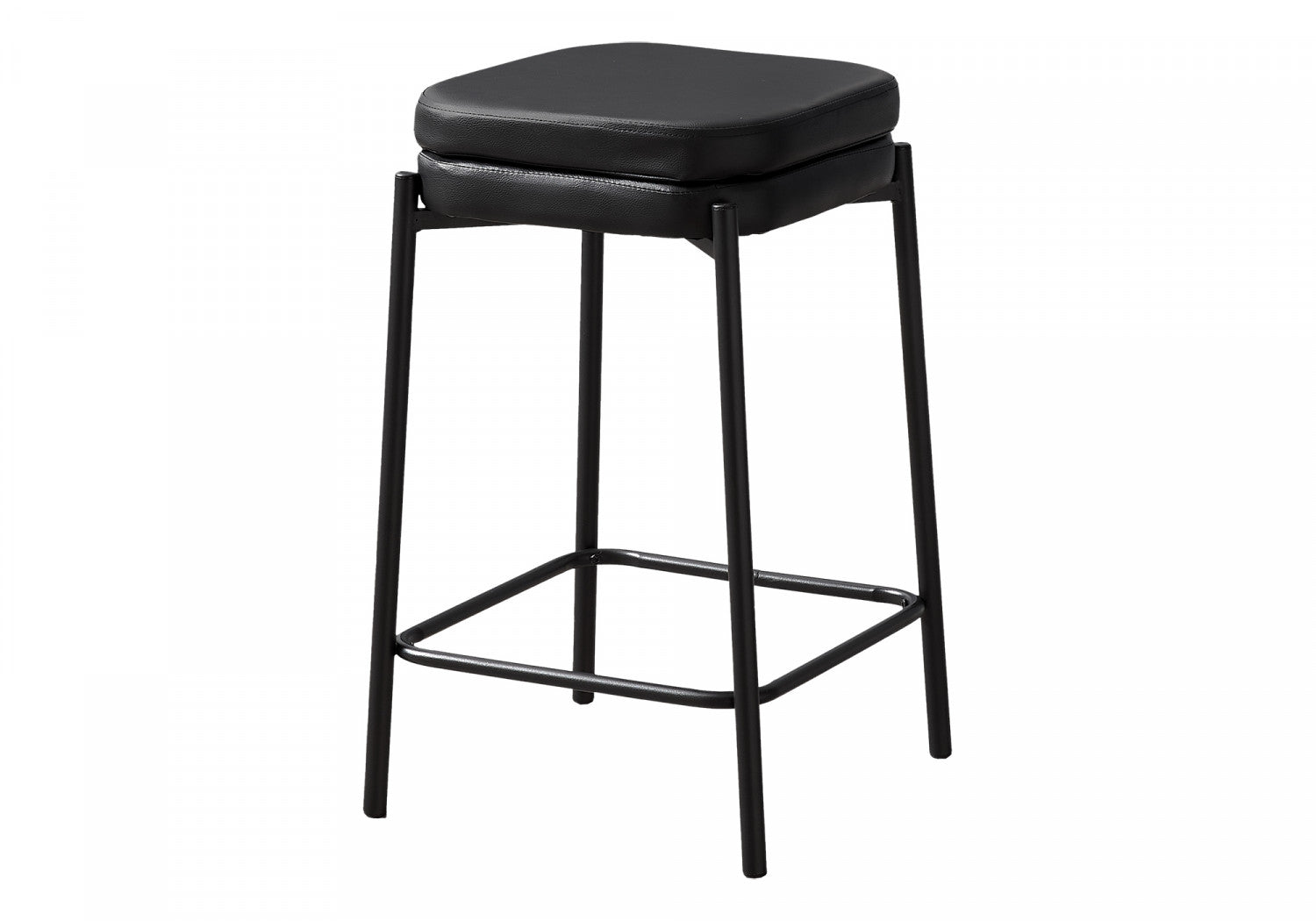 Black Aspen Counter Stool Set of 2 - Modern Bar Stools for Kitchen Island, Breakfast Nook & Home Bar - Adjustable Height Counter Height Stools with Comfortable Back Support