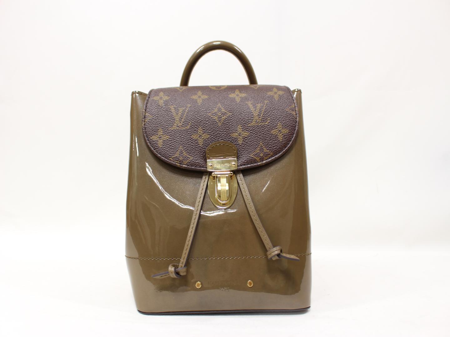 LV Monogram Patent Leather Backpack for Women - Stylish Travel & Work Bag for Hot Springs, Gym, and Daily Commute