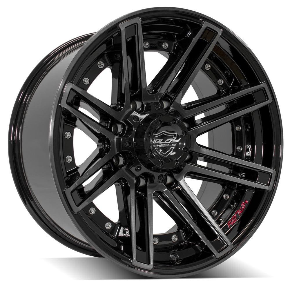 4Play Gen2 4P08 Gloss Black Wheels 20x10.0 24 Offset 8x165.1mm Bolt Pattern 124.9mm Hub - Perfect for Off-Road Trucks & SUVs