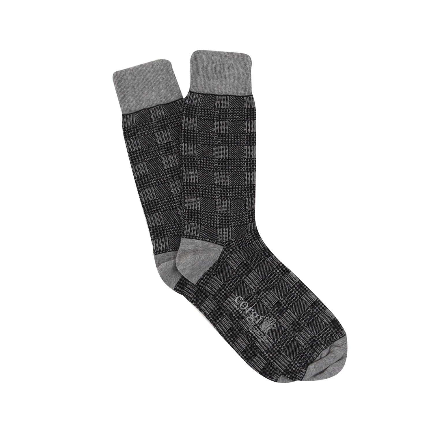 Premium Men's Formal Woven Check Cotton Dress Socks - Comfortable Business & Office Wear for Professional Occasions