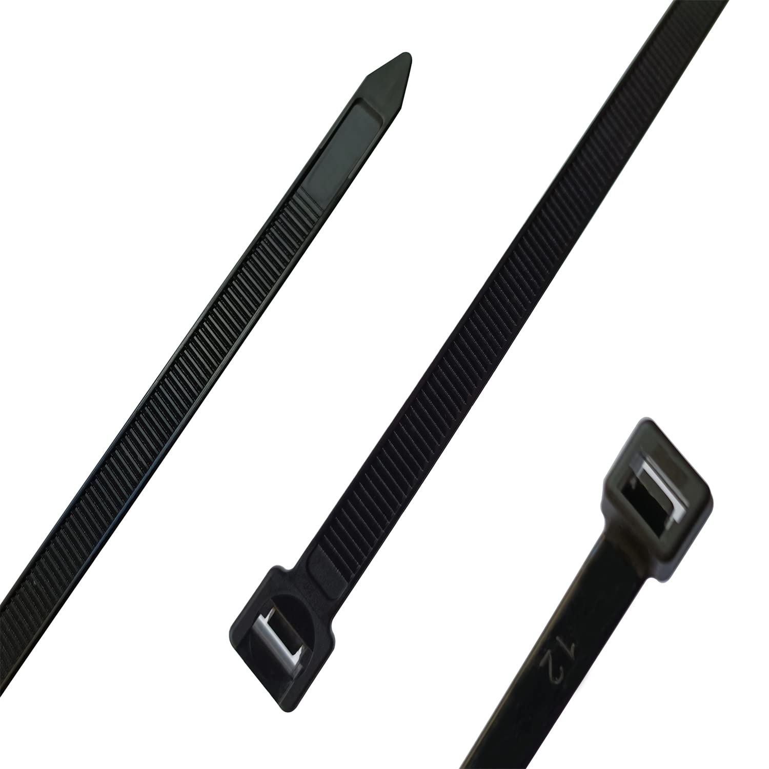 500pcs 6-Inch Heavy Duty Black Nylon Zip Ties - 40lbs Tensile Strength, Self-Locking Cable Ties for Indoor & Outdoor Use - Perfect for Organizing Wires, Bundling Cables, Securing Plants & DIY Projects