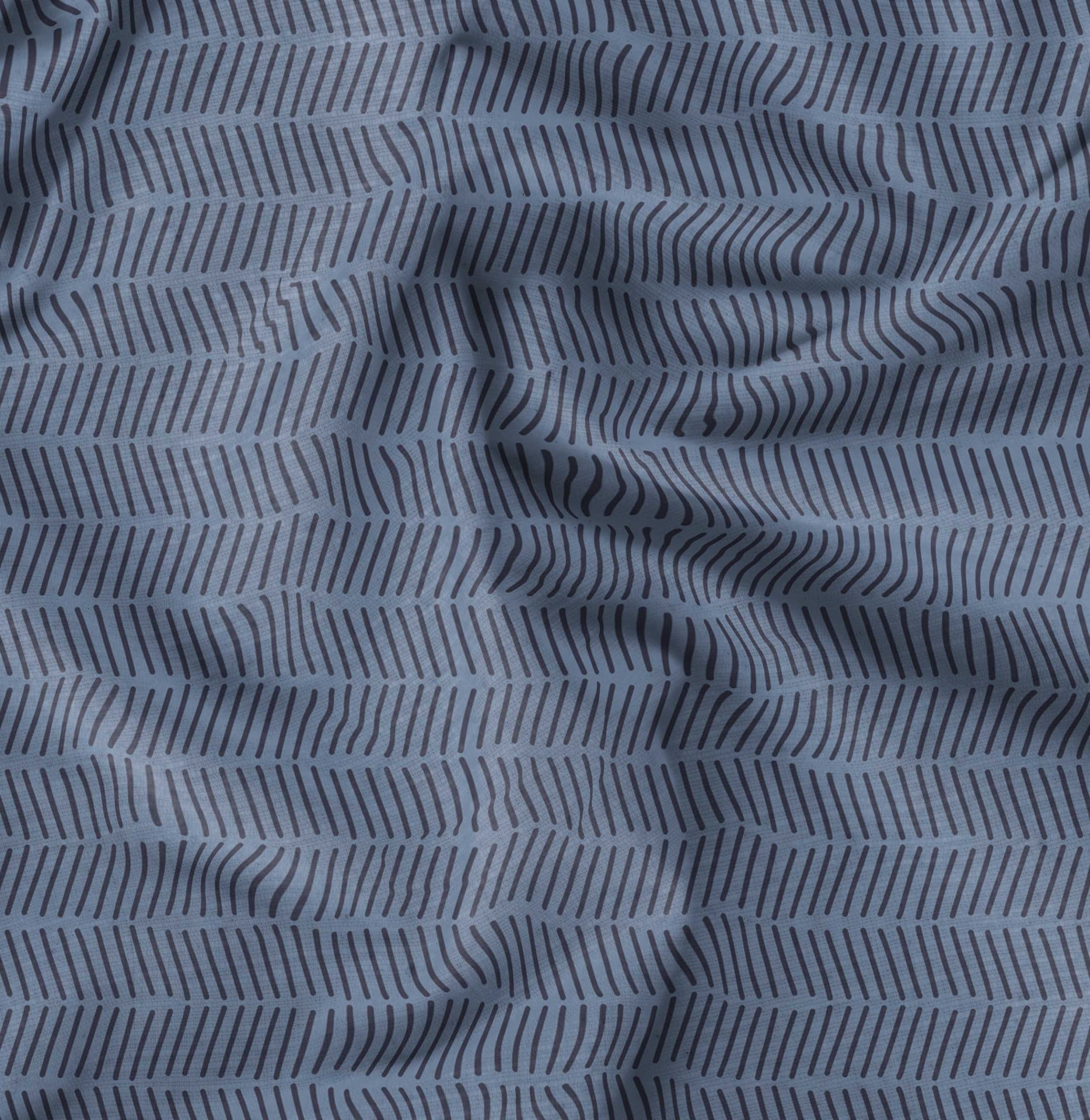 Soimoi Moss Georgette Blue Fabric by The Yard - 42 Inch Wide Geometric Print Fabric for Dresses, Curtains & Home Decor - Lightweight Fashion & Upholstery Material