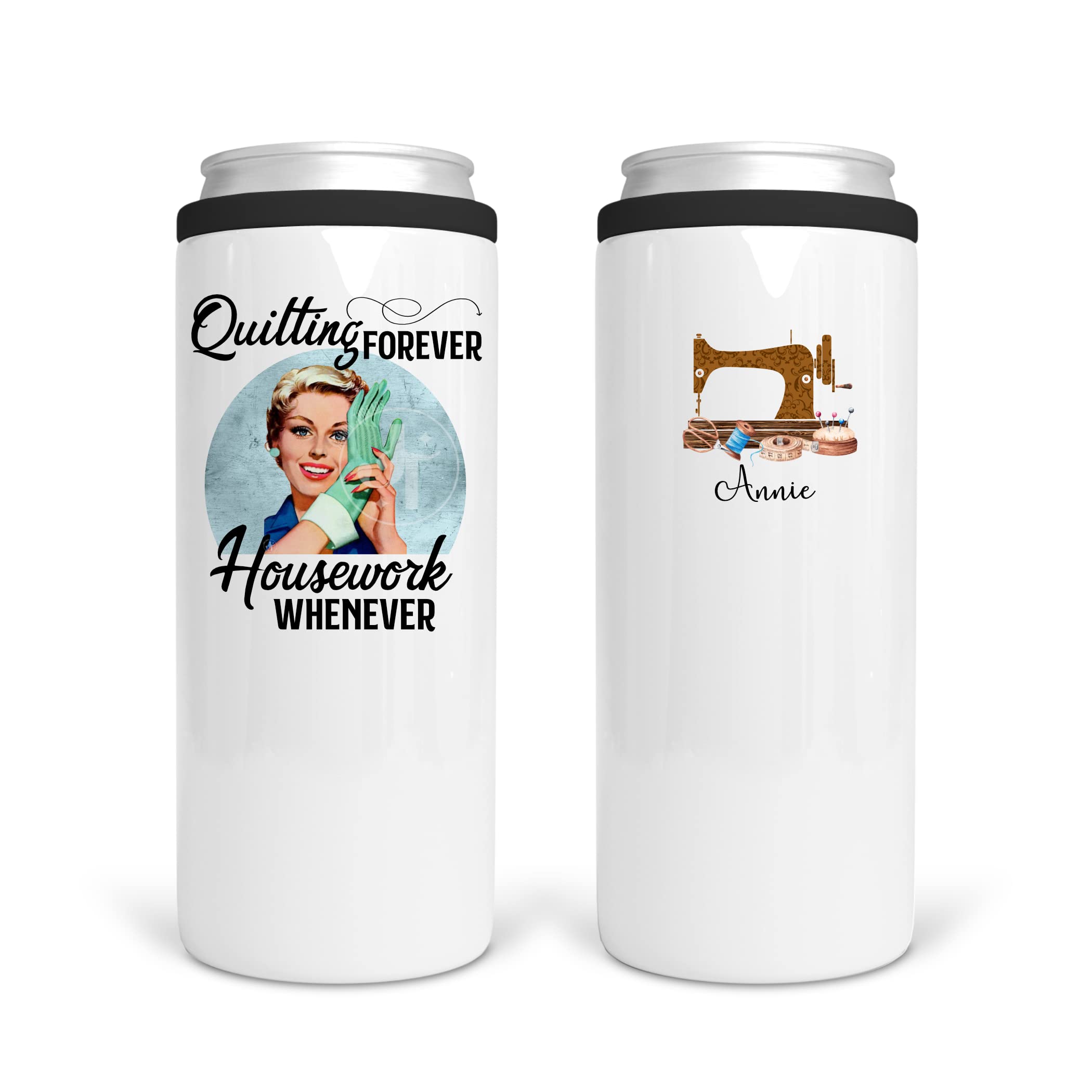 Funny Personalized Quilting Mugs & Tumblers - 'Quilting Forever, Housework Whenever' Design - Perfect for Quilters, Crafters & Coffee Lovers - Great Gift for Holidays, Birthdays & Craft Room Decor