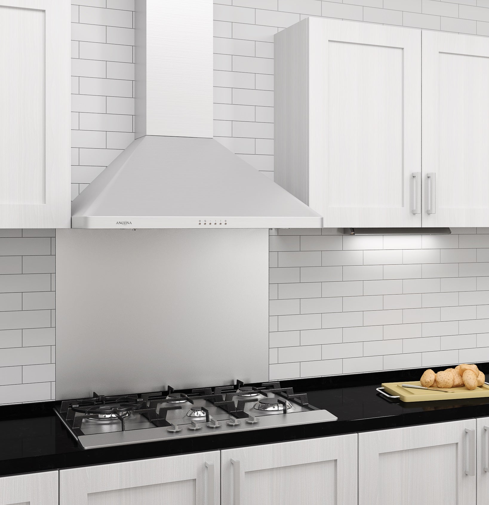 Wall Chef LED 30 Inch 600 CFM Ducted Wall Mount Range Hood - Powerful Kitchen Ventilation for Smoke & Odor Removal - Perfect for Modern Home Cooking, Grilling & Frying