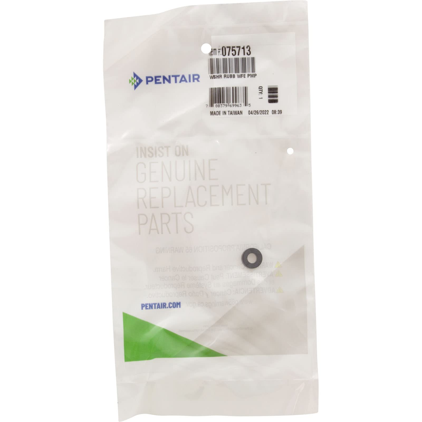 Pentair 075713 Rubber Washer Replacement for Inground & Commercial Pool/Spa Pumps - Durable Seal for Water Pumps, Filters & Maintenance Kits