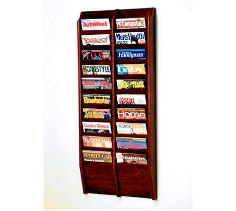 20-Pocket Wall Mounted Magazine Rack Organizer - Space Saving Storage for Books, Newspapers & Mail - Perfect for Home, Office & Waiting Rooms