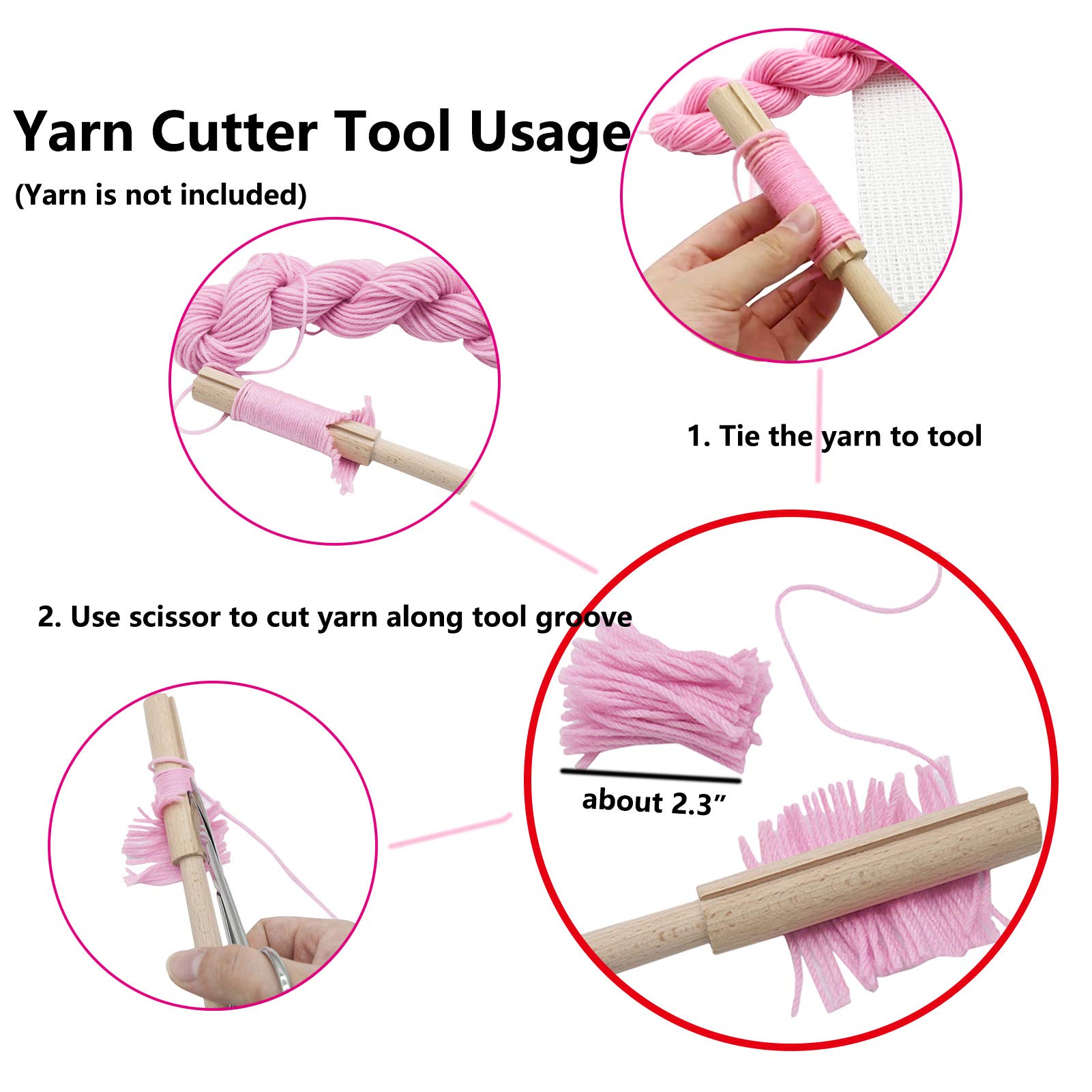 4Pcs Latch Hook Tool Kit with 6.5
