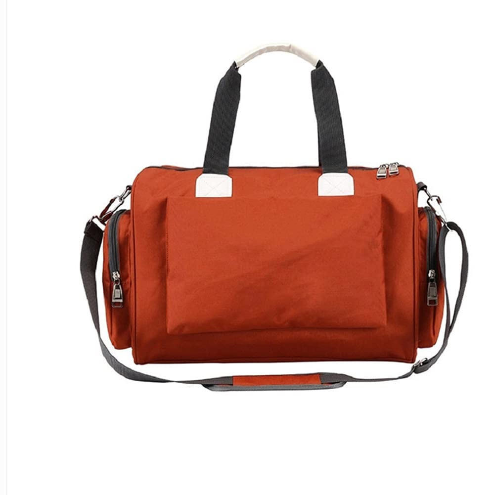 DPPZM Women's Travel Duffel Bag - Fashionable Gym Sports Tote with Single Shoulder Strap for Business Trips, Fitness, Yoga & Workout - Orange Red Storage Handbag (Perfect for Gym, Travel, Sports & Daily Commute)