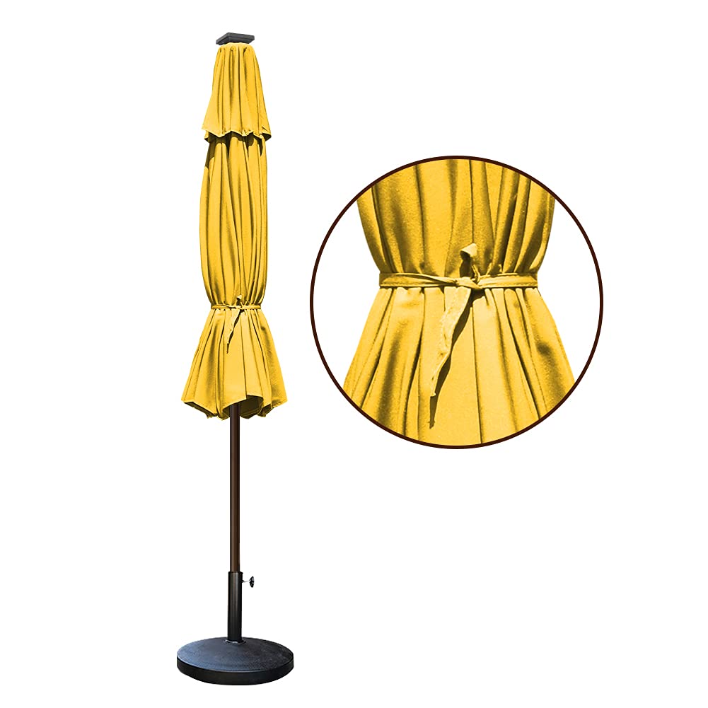 EliteShade USA 10-Year Fade-Resistant 9ft Solar LED Patio Umbrella with 80 Lights - Outdoor Market Umbrella with Ventilation & Sunflower Yellow Design - Perfect for Backyard, Poolside, and Restaurant Outdoor Dining