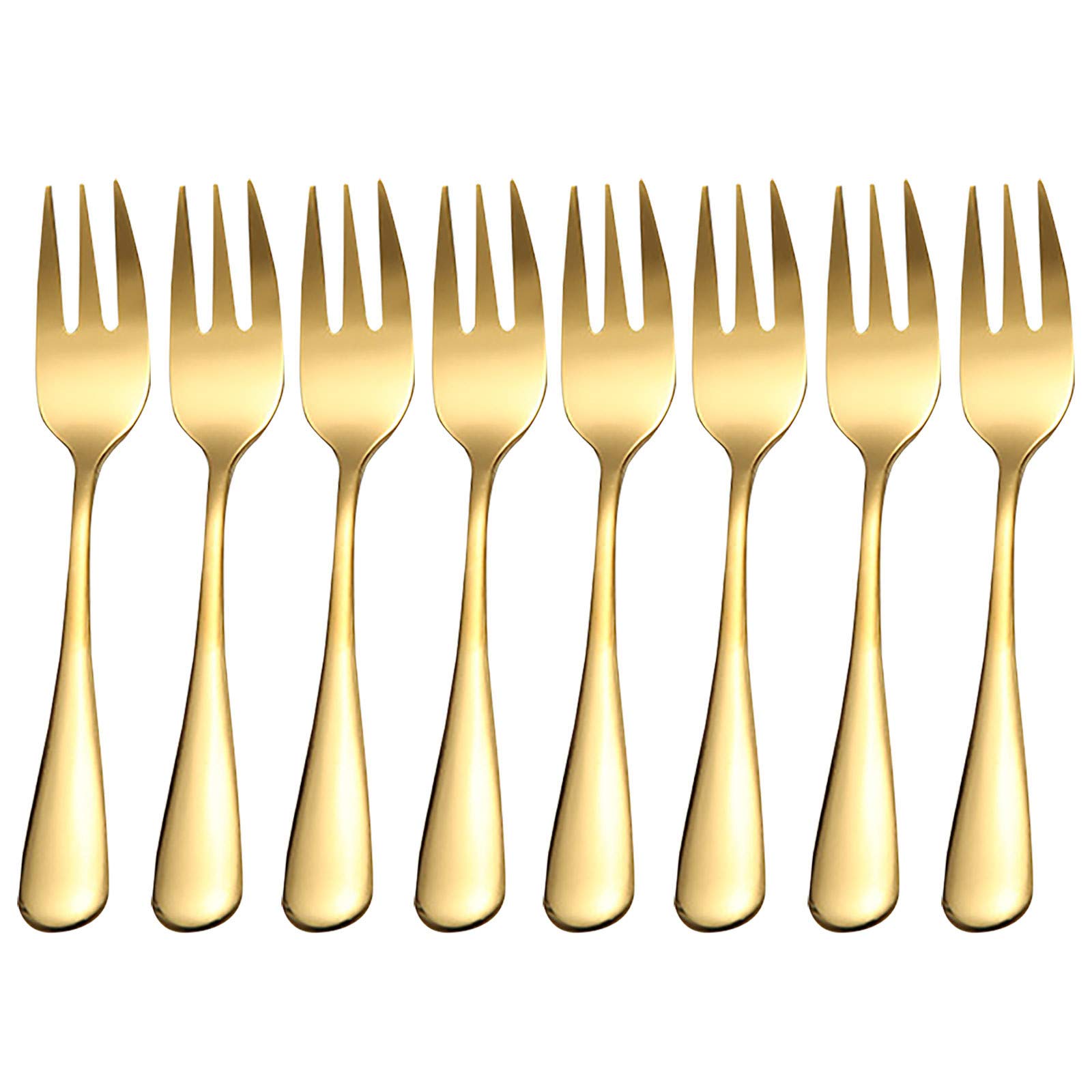 Premium 8-Piece Stainless Steel Colorful Forks Set for Fruit, Desserts, Ice Cream & Cake - Perfect for Parties, Picnics & Elegant Dining