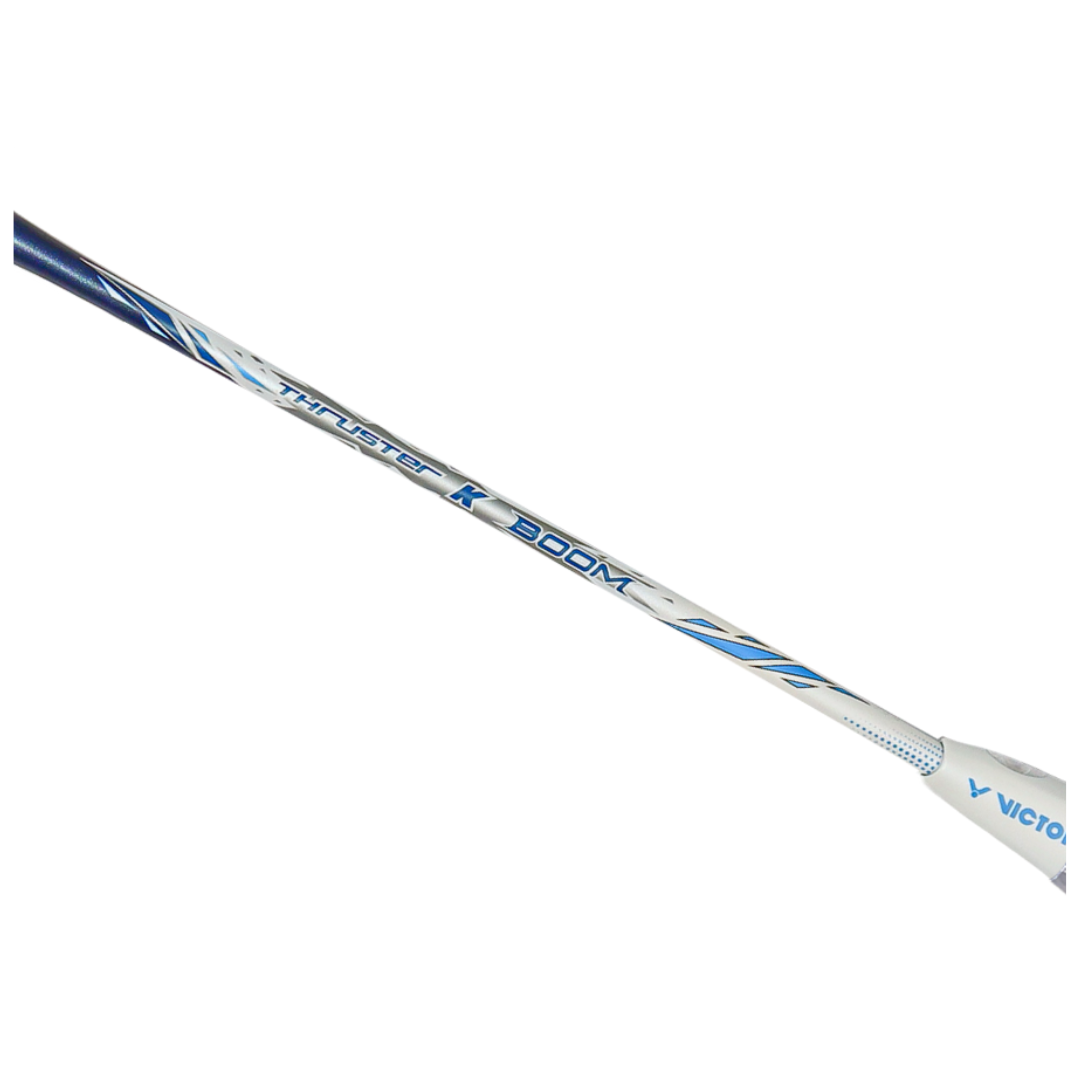 Victor TK Boom Strung Badminton Racket - Lightweight Carbon Fiber Shuttlecock Racket for Adults & Teens [Glacier Blue] | Perfect for Indoor/Outdoor Games, Training & Competitive Play