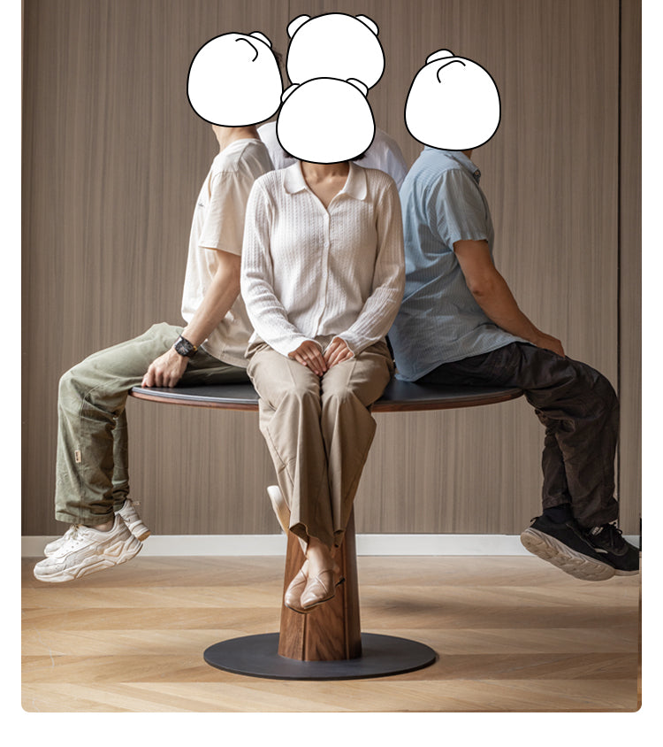 Premium Black Walnut Solid Wood Round Dining Table - 42 Inch Natural Wood Kitchen Table for 4-6 People - Perfect for Dining Rooms, Kitchens, and Open Concept Living Spaces