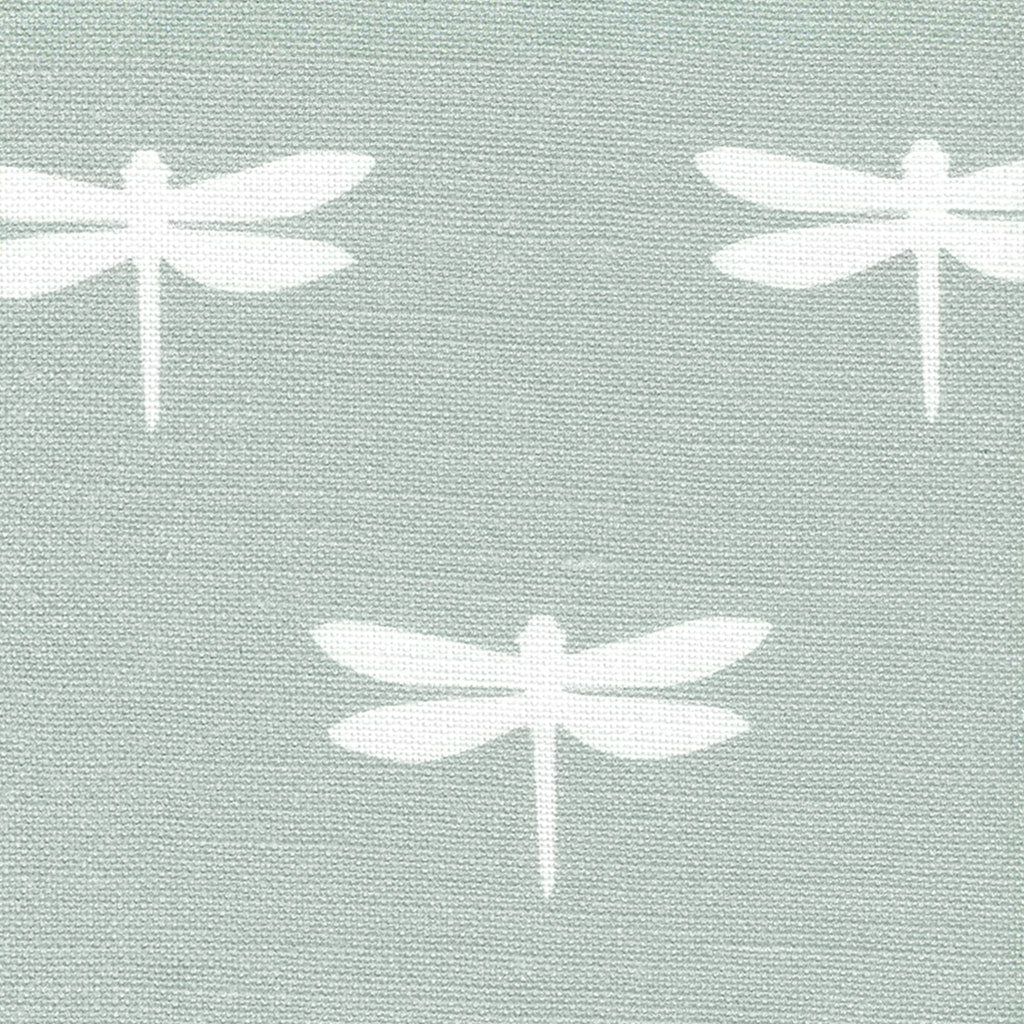 Premium Dragonfly Linen Fabric - Soft White on River Mist Color - Perfect for Home Decor, DIY Crafts & Upholstery Projects