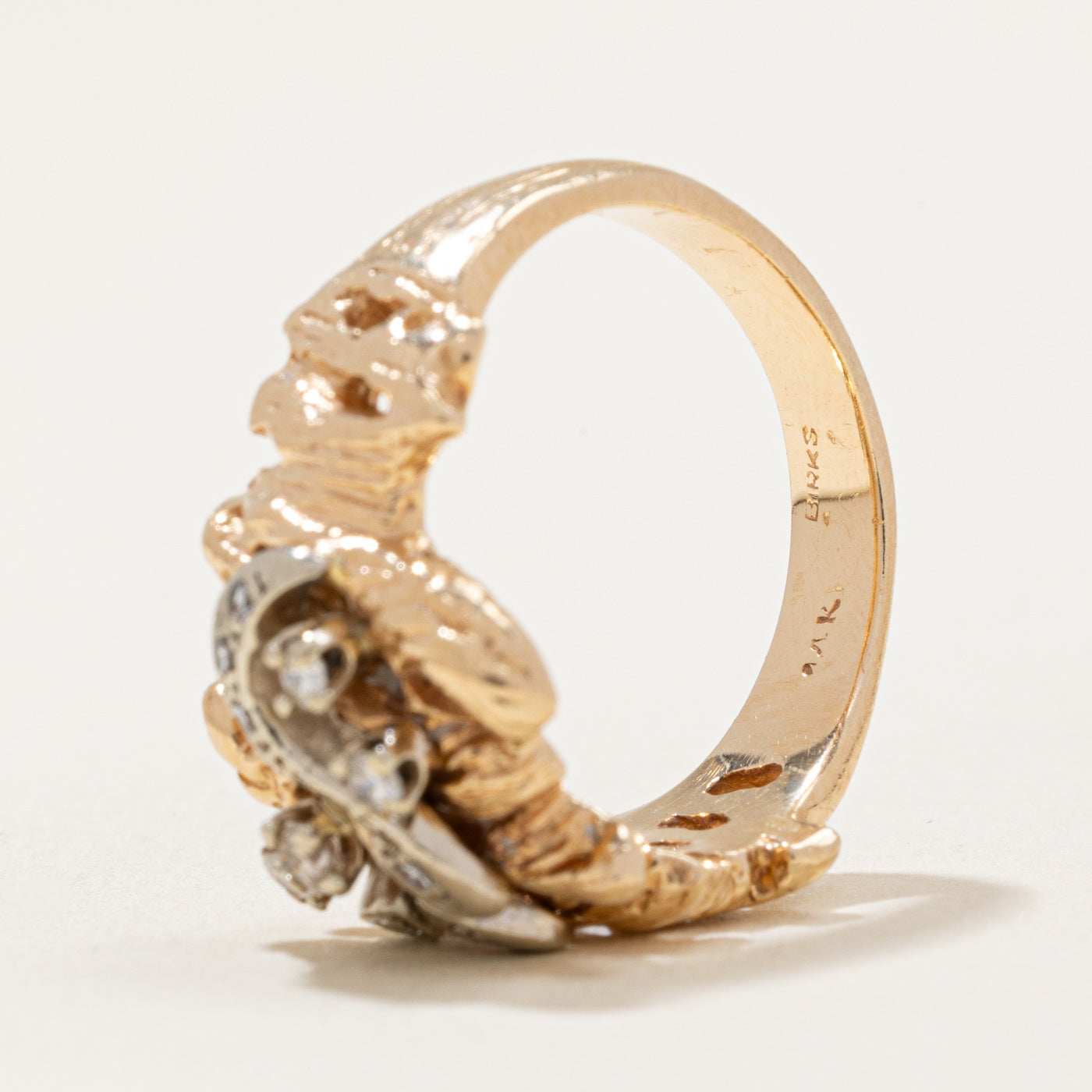 Elegant Birks' Diamond Cocktail Ring | 0.13ctw Genuine Diamond | Size 6.75 | Perfect for Evening Parties, Weddings & Special Occasions
