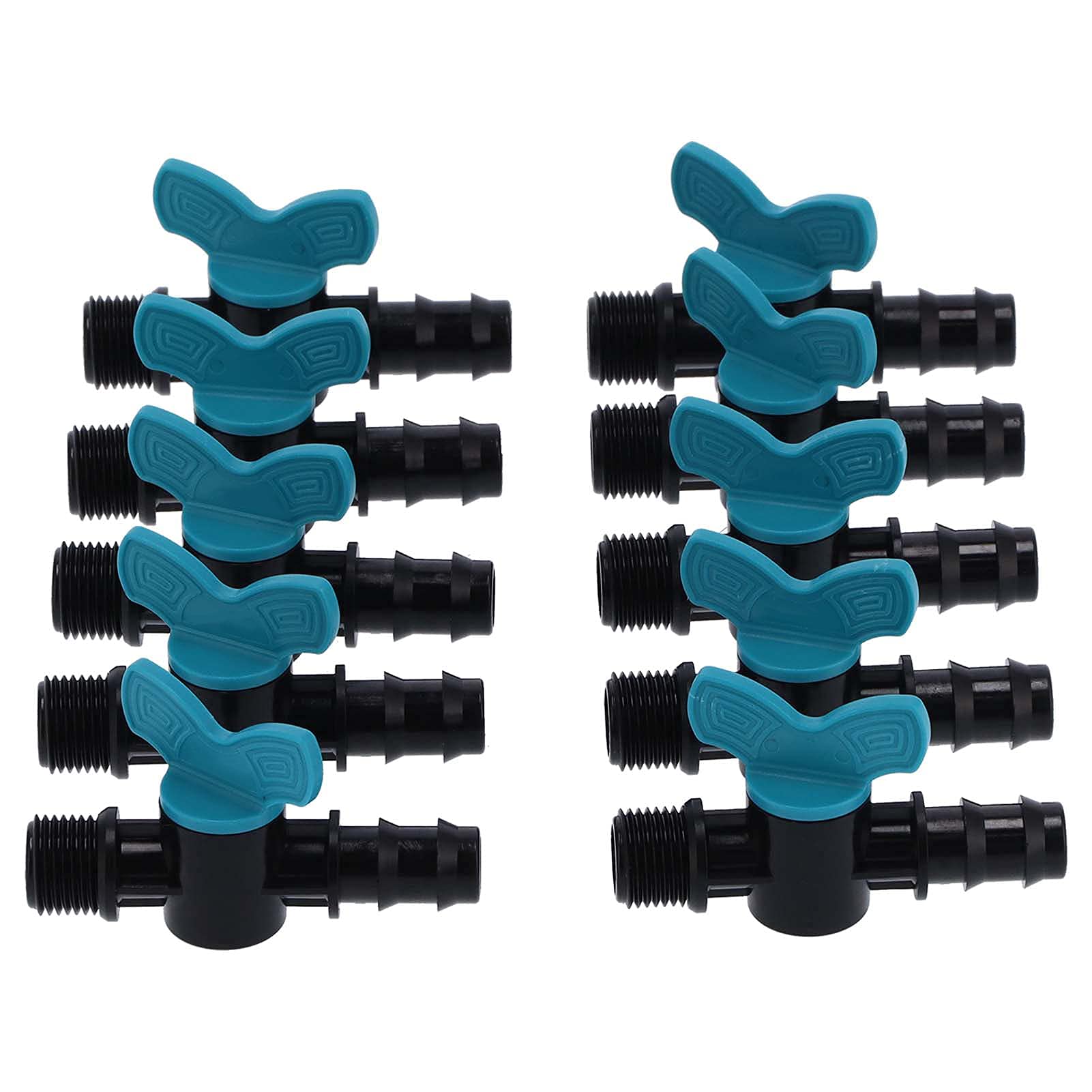 50-Piece Nevup Drip Irrigation Barbed Ball Valve Kit - 1/2