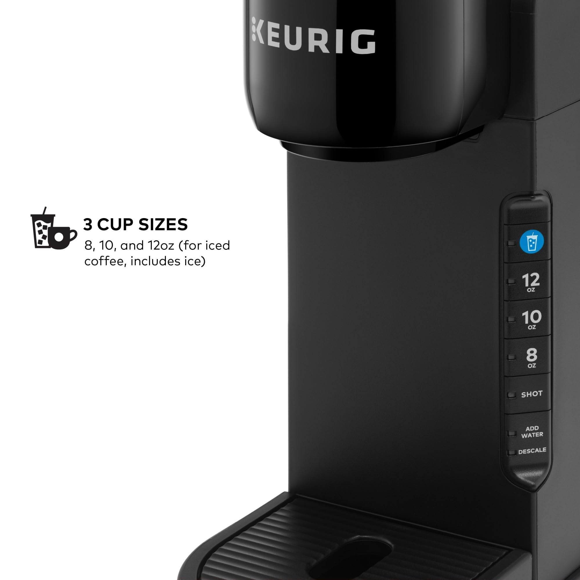 Keurig K-Café Barista Bar Single Serve Coffee Maker with Milk Frother - 3 Brew Sizes, Hot & Iced Coffee, 2oz Espresso Shot - Perfect for Home, Office & Small Cafés (Black)